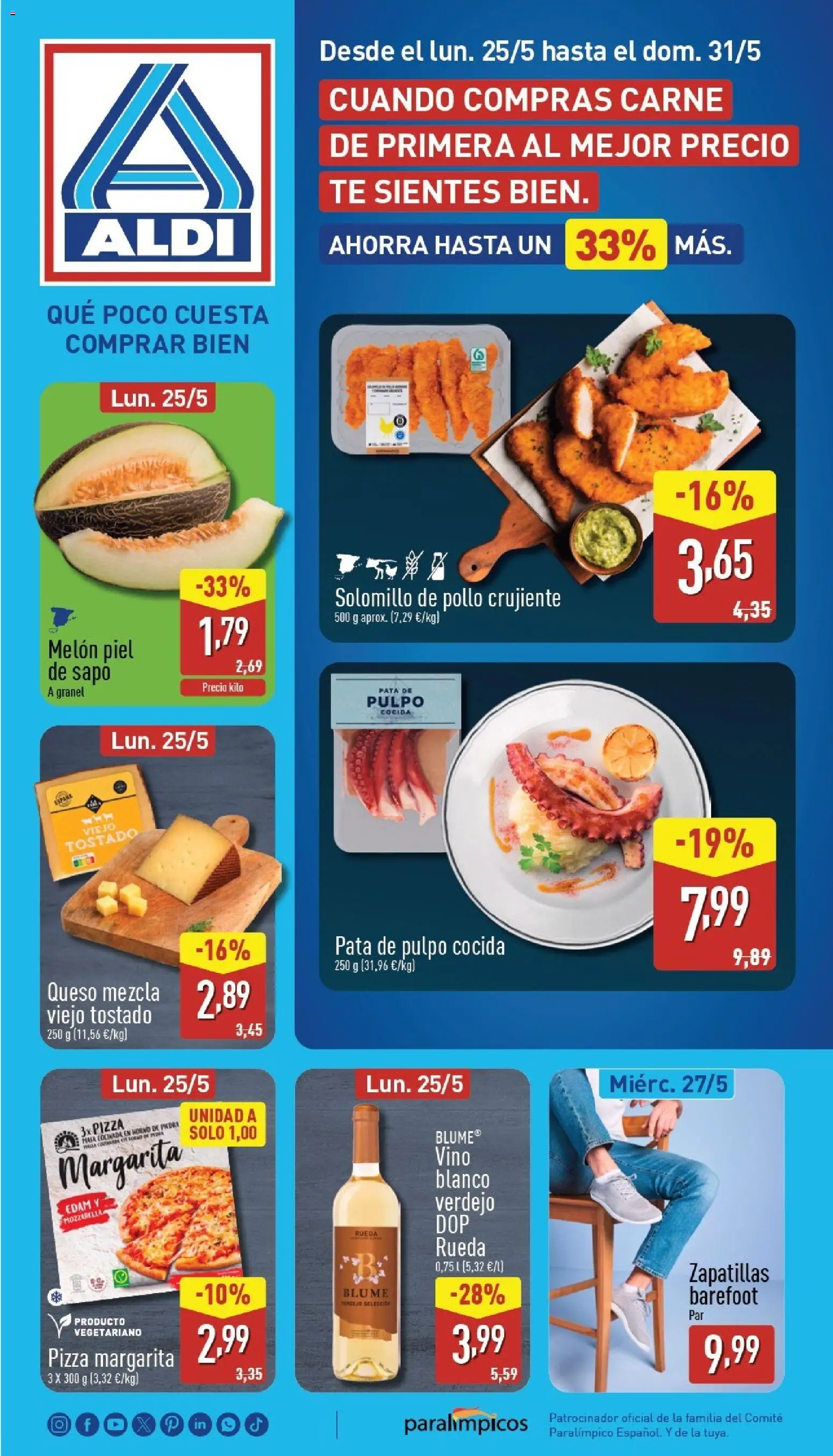 Aldi folleto Península │ válido desde el 25.05.2026 | Página: 1 | Productos: Φορτιστής, Queso, Vino, Horno