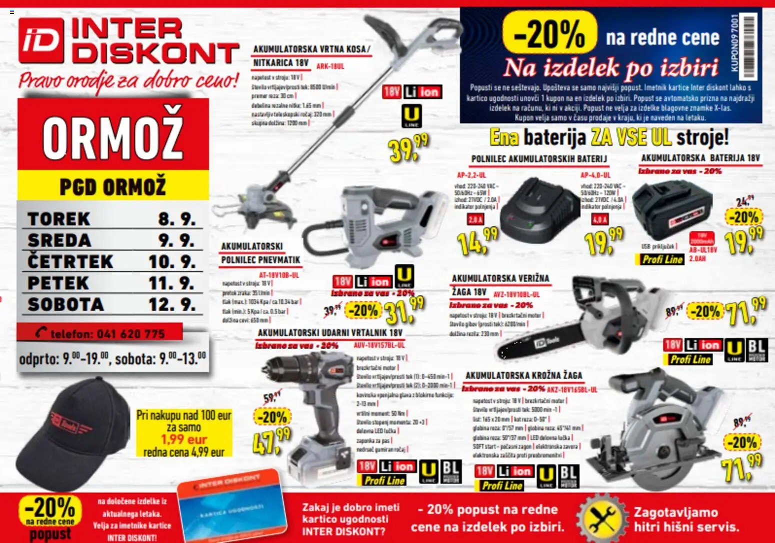 Novi Inter Diskont katalog ponudbe – veljaven od 08.09.2026 | Stran: 2 | Izdelki: Telefon, Orodje, Vrtalnik, Pas