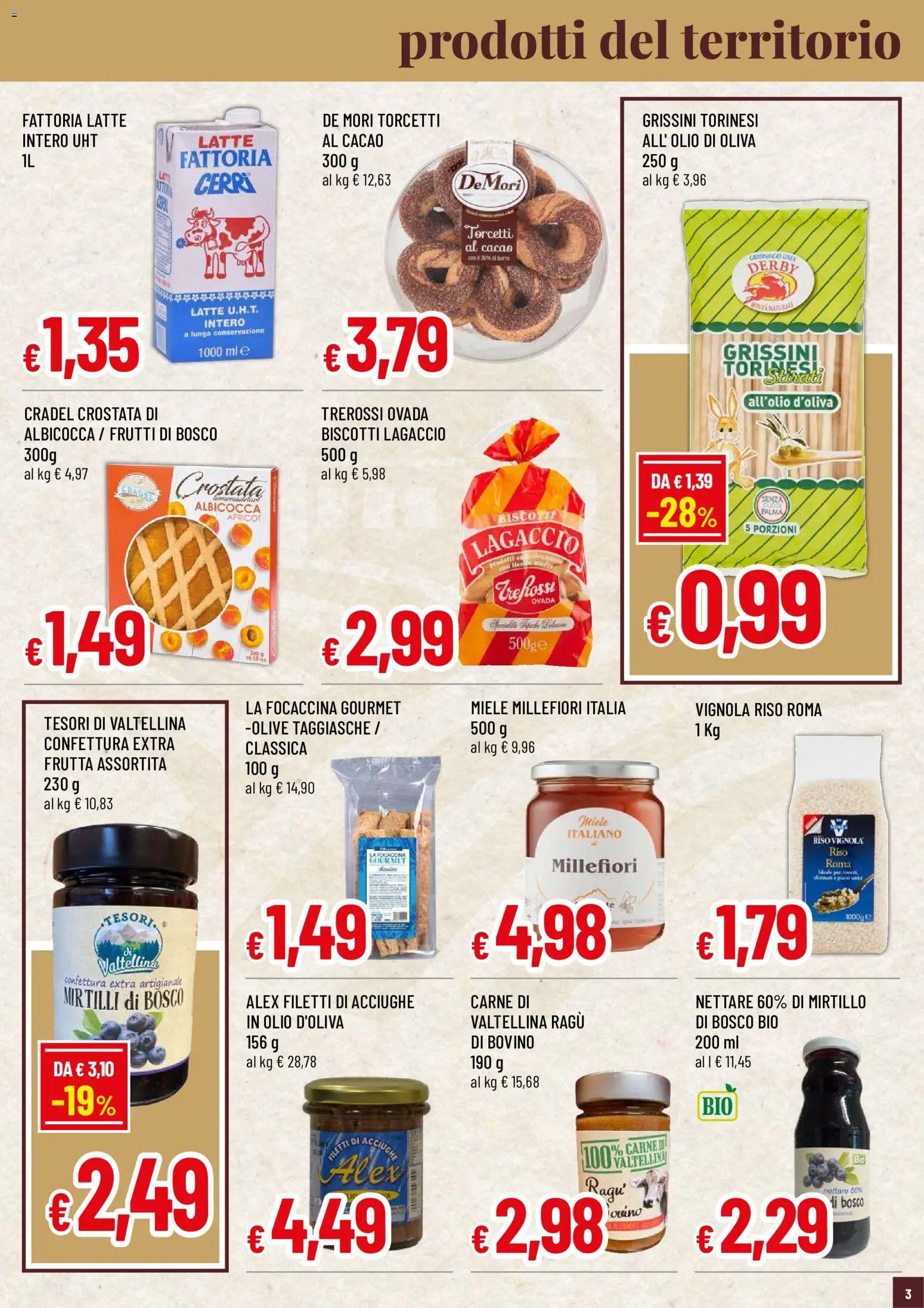 Volantino Famila del 29/10/2026 | Pagina: 3 | Prodotti: Riso, Frutta, Olio, Ragú