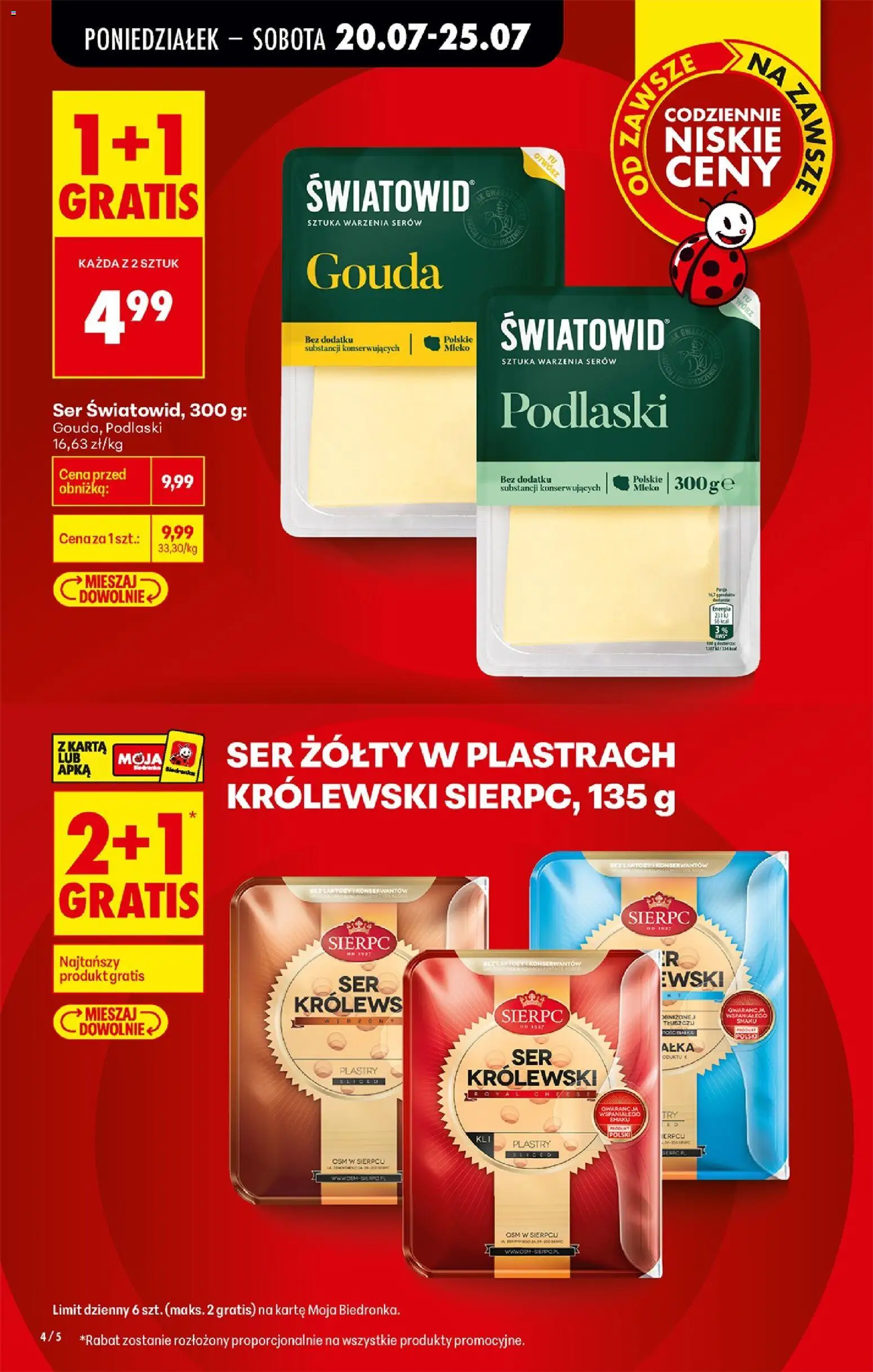Biedronka Polsko leták od 20.07.2026 | Strana: 4 | Produkty: Gouda, Mléko