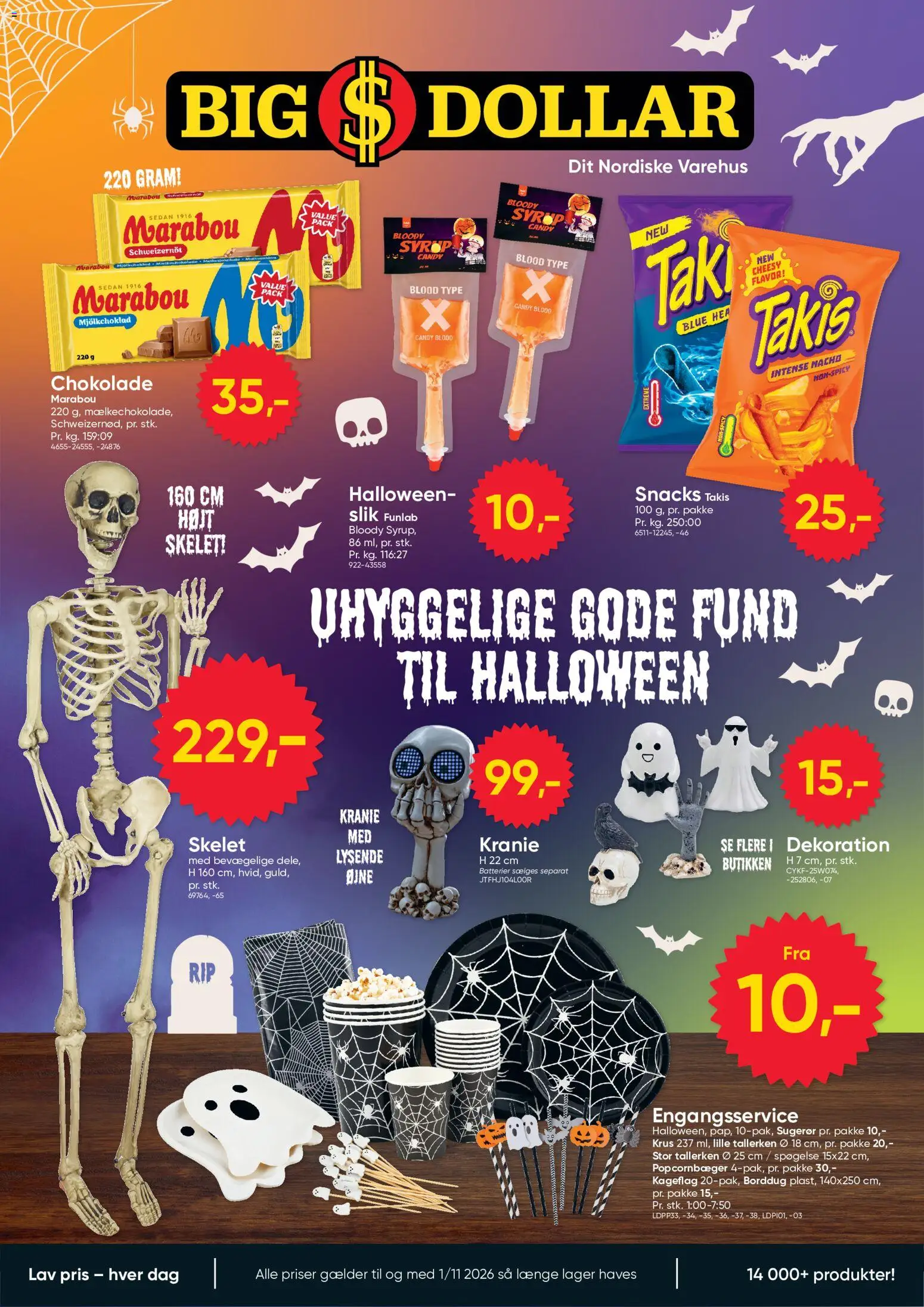 Bigdollar tilbudsavis – gyldig fra 22/09/2026 | Side: 1 | Produkter: Chokolade, Slik, Batterier, Snacks