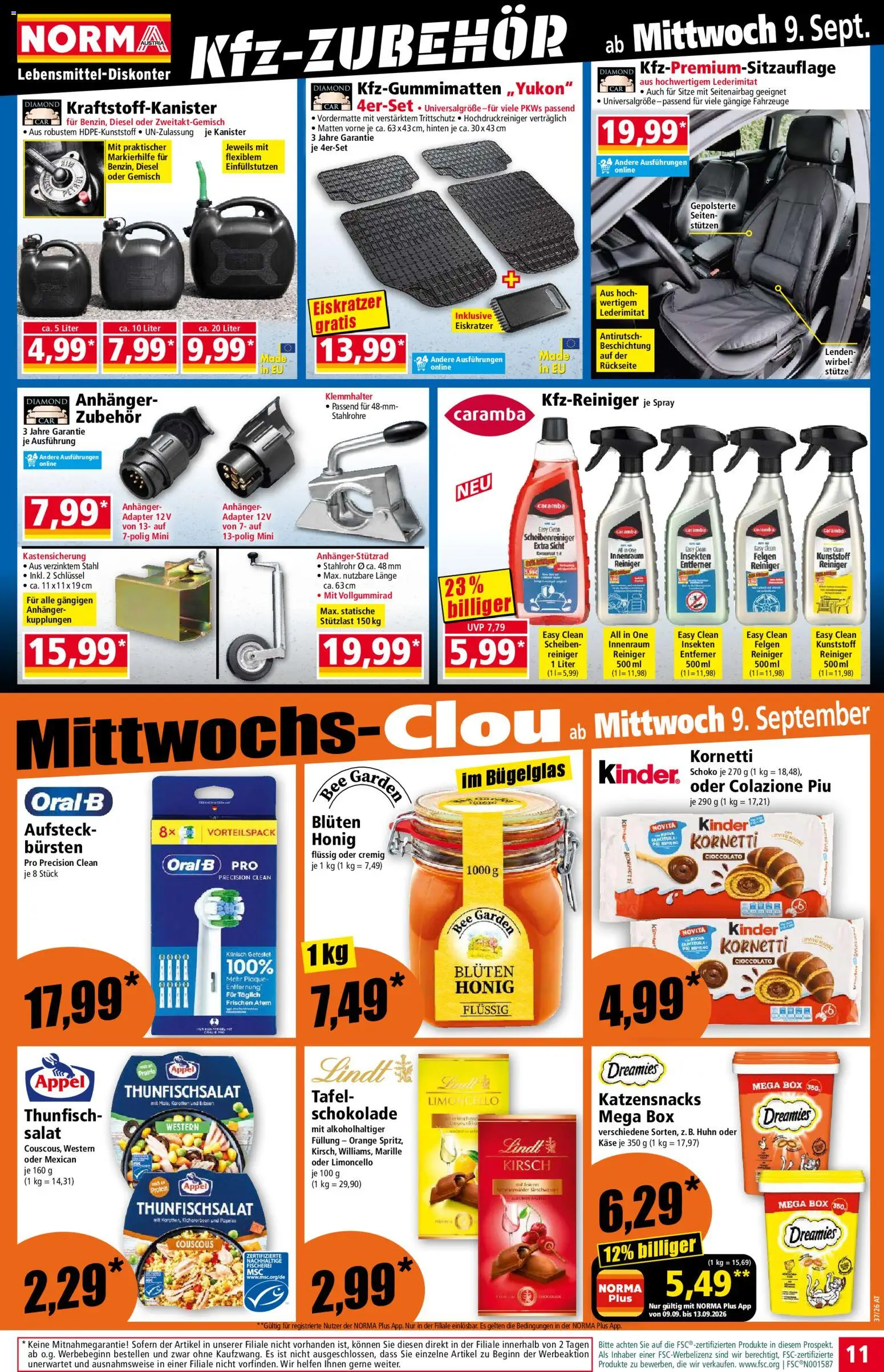 Norma Flugblatt gültig ab 07.09.2026 | Seite: 11 | Produkte: Adapter, Box, Käse, Schokolade
