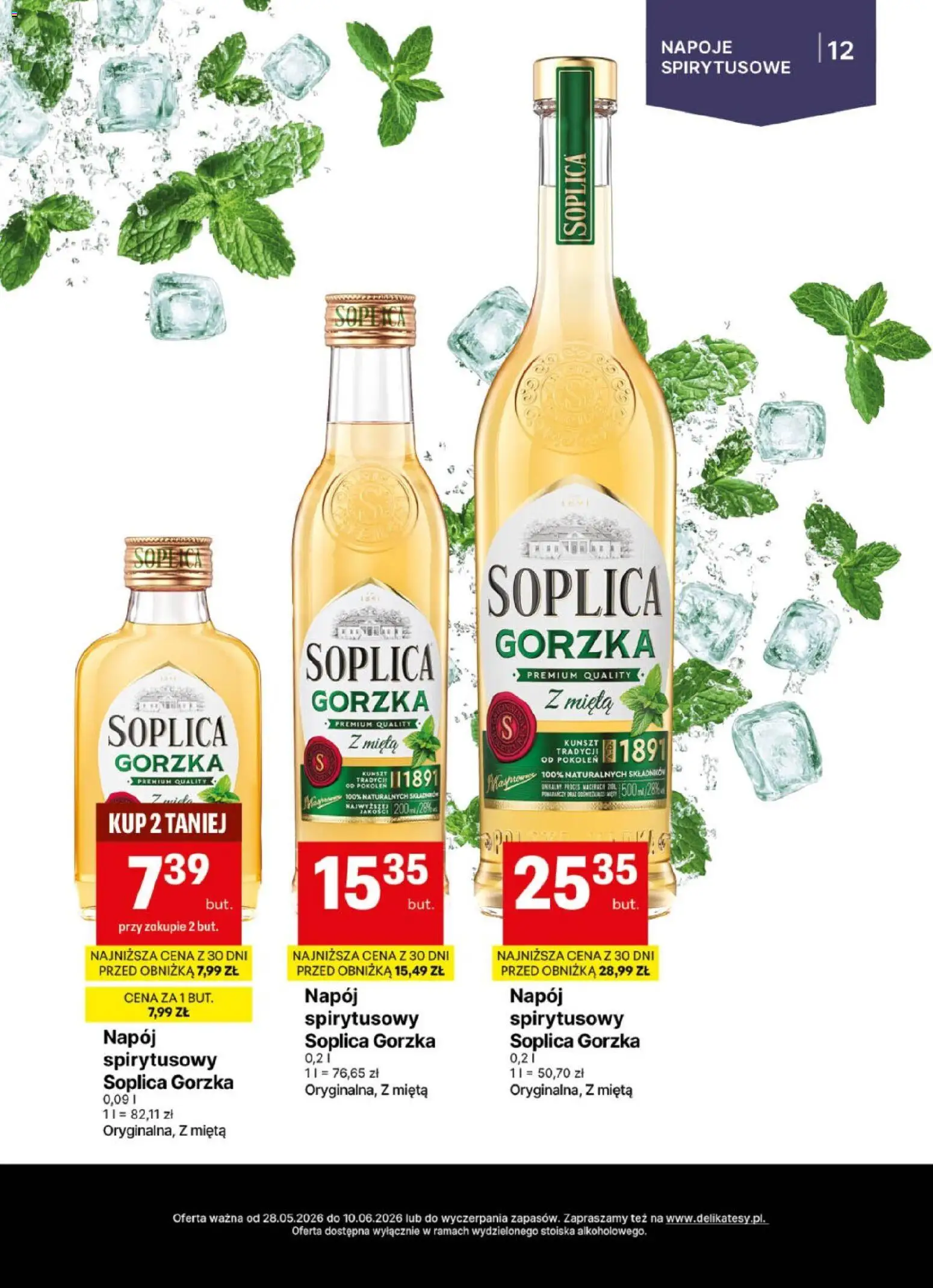 Delikatesy Centrum gazetka - DeliBarek od 28.05.2026 | Strona: 12 | Produkty: Napoje, Mięta