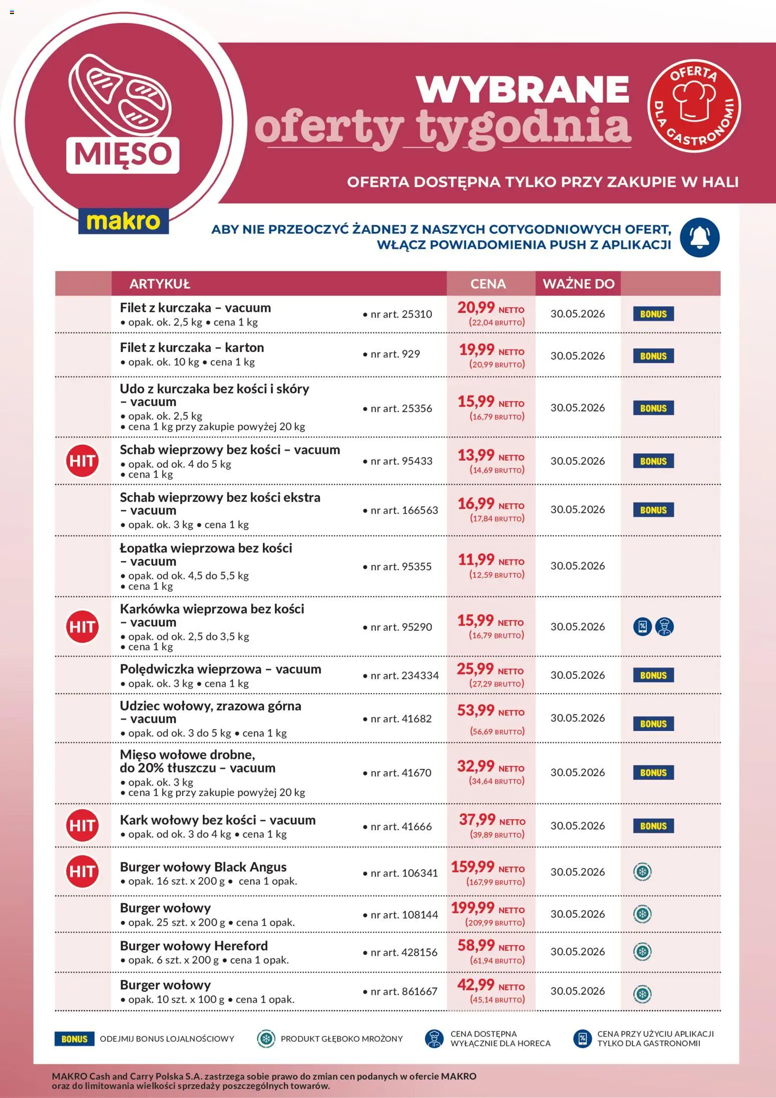 Makro gazetka - Wybrane oferty tygodnia od 25.05.2026 | Strona: 1 | Produkty: Karkówka, Mięso, Schab wieprzowy, Łopatka wieprzowa