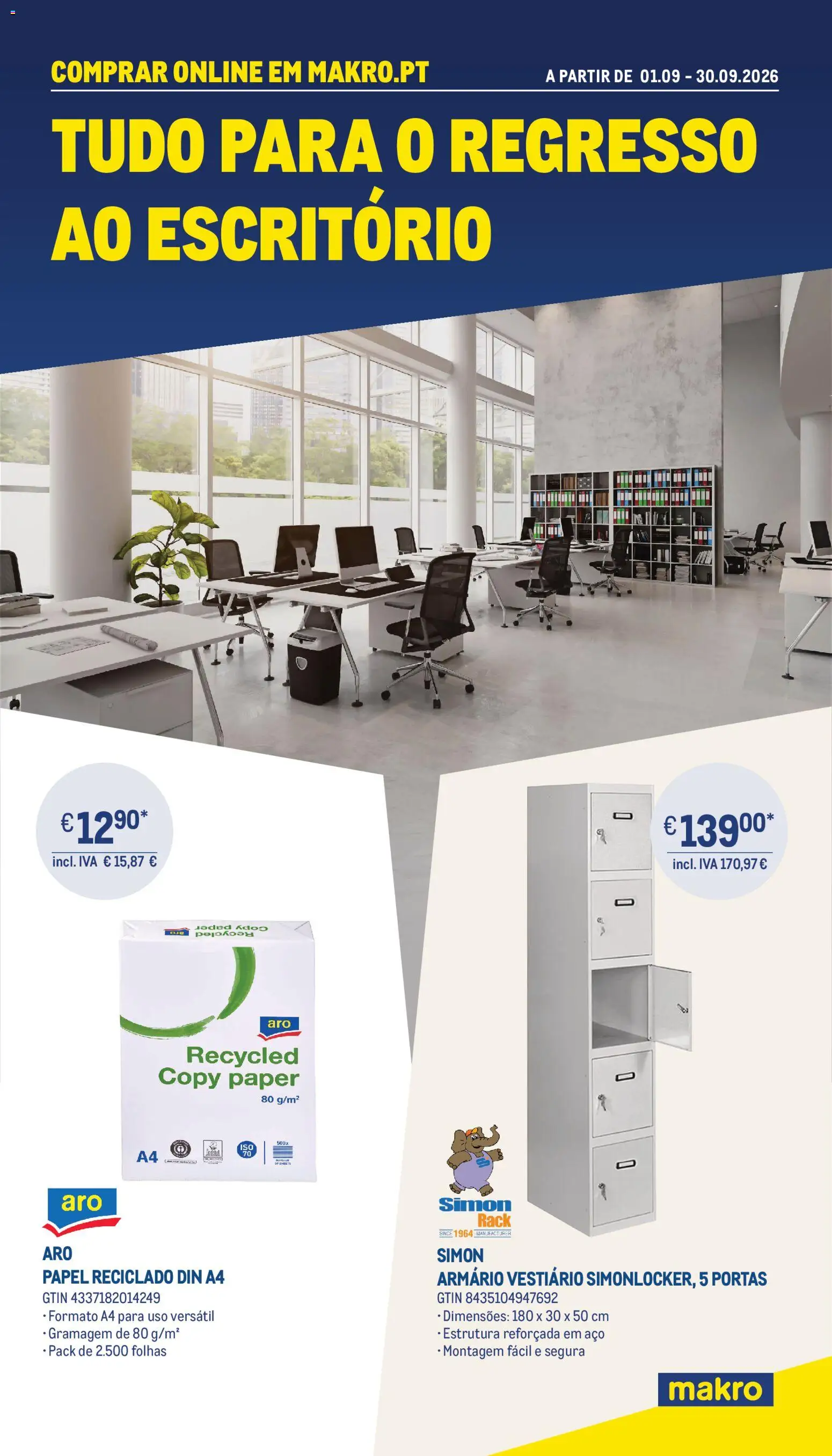 Makro Tudo Para o Regresso ao Escritorio Marketplace │ válido de 01/09/2026 | Página: 1 | Produtos: Armário, Portas