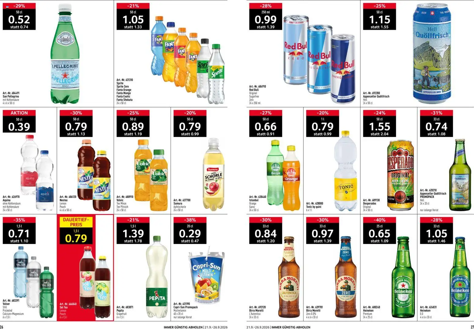 Prodega aktionen – gültig ab 21.09.2026 | Seite: 14 | Produkte: Fanta, Sprite, Tee, Pfirsich