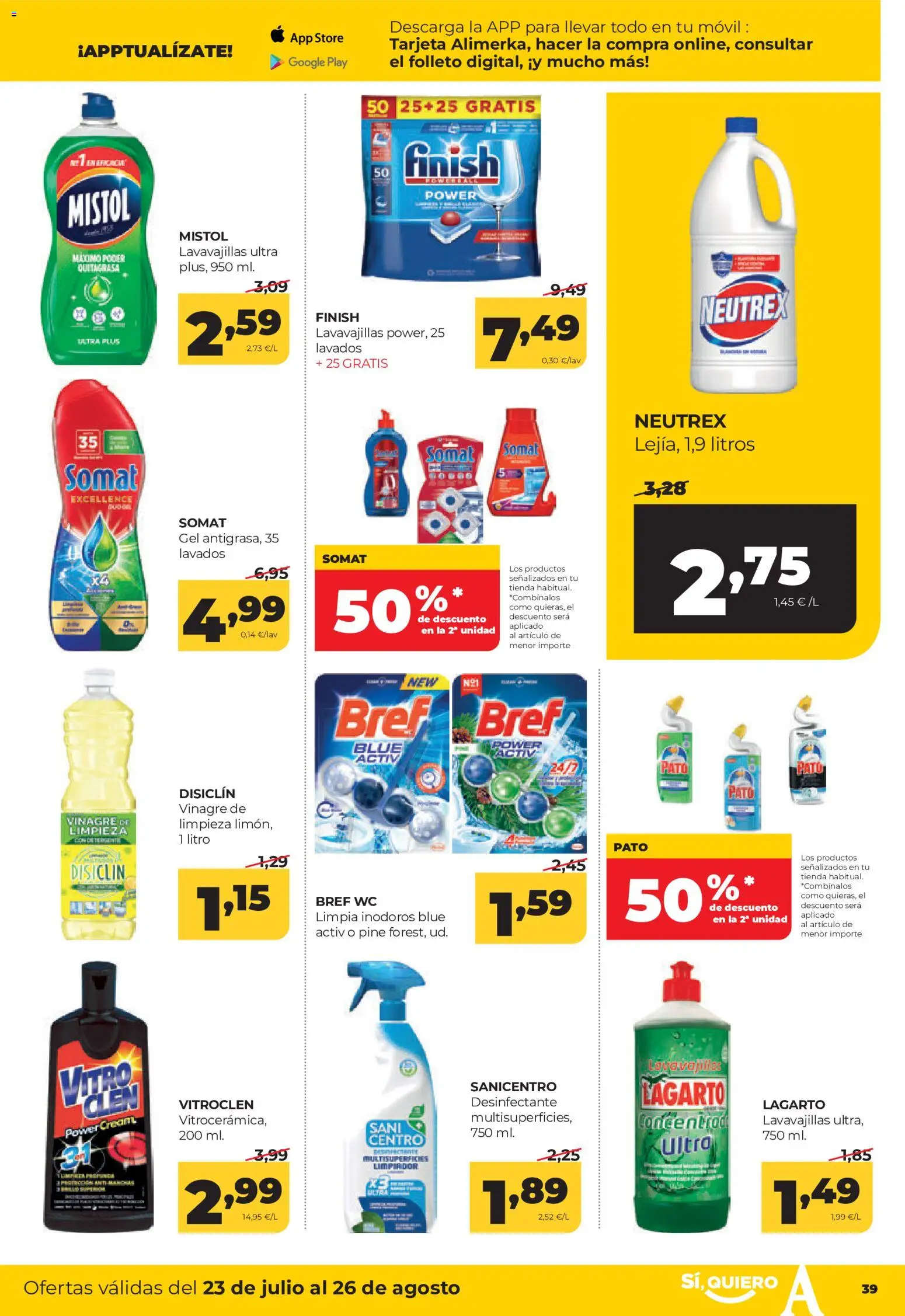 Alimerka folleto Asturias │ válido desde el 23/07/2026 | Página: 39 | Productos: Lavavajillas, Δεξαμενή
