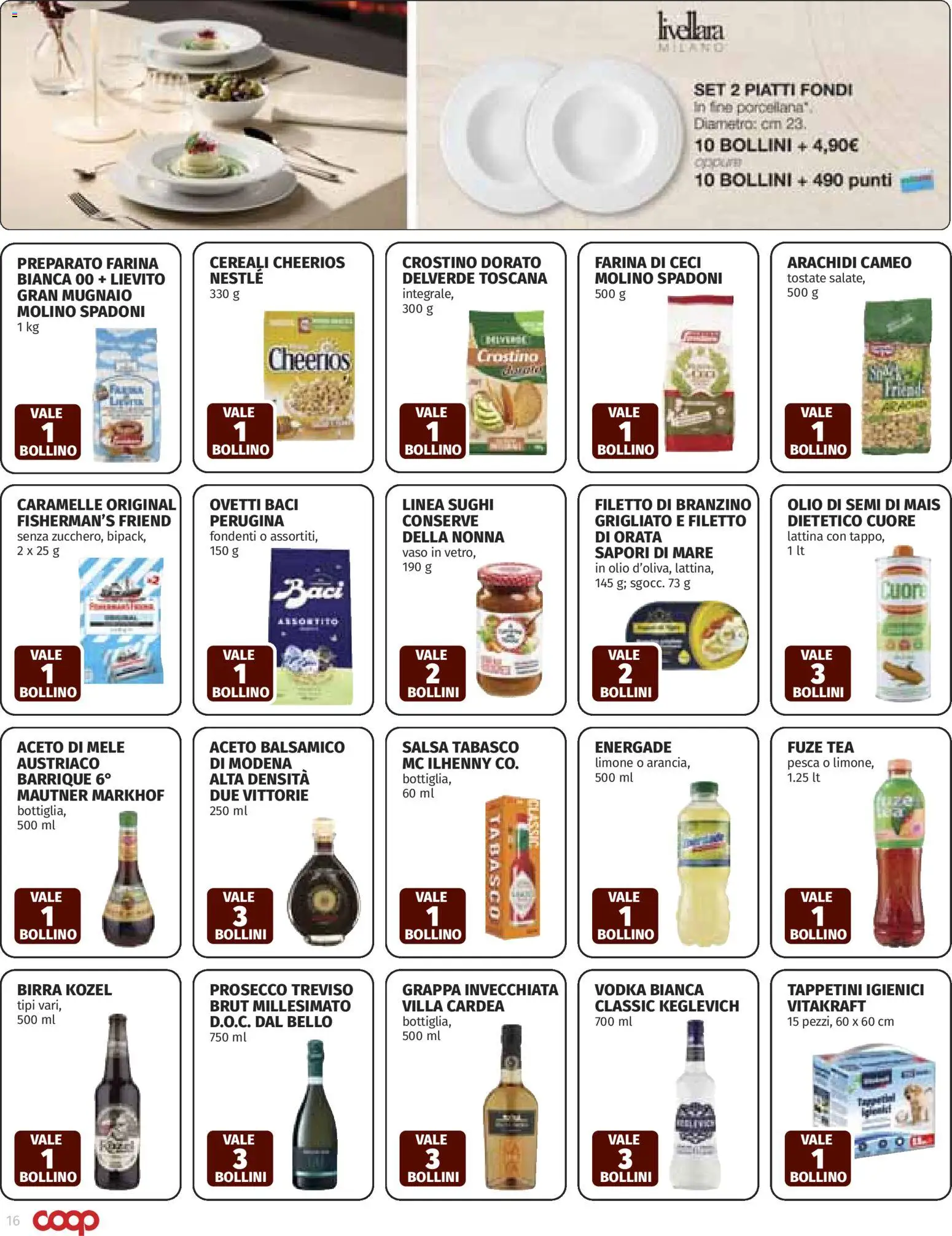 Volantino COOP del 12.03.2026 | Pagina: 16 | Prodotti: Aceto di mele, Prosecco, Arachidi, Grappa