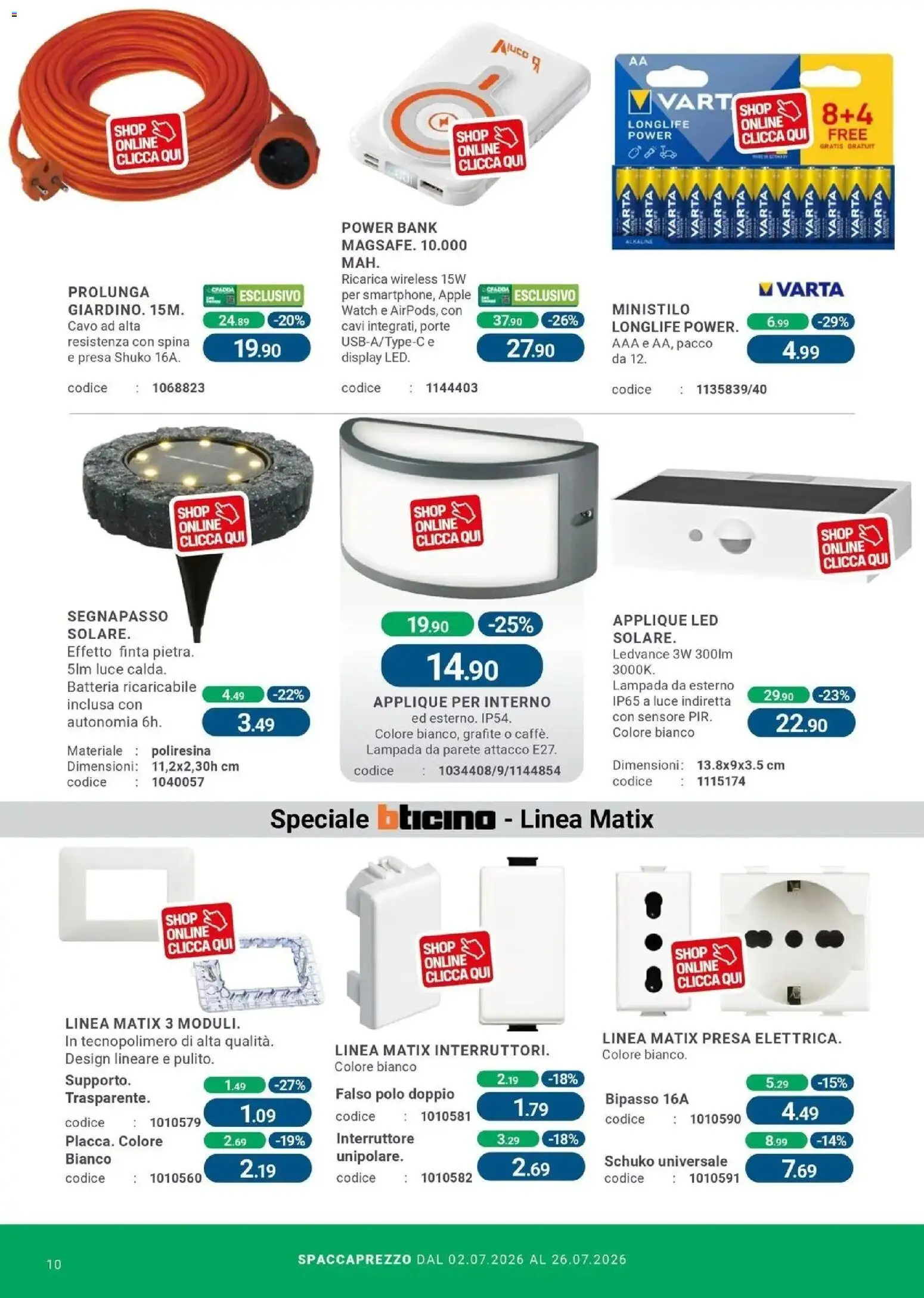 Volantino CFadda del 01/07/2026 | Pagina: 10 | Prodotti: Power bank, Polo, Presa, Batteria