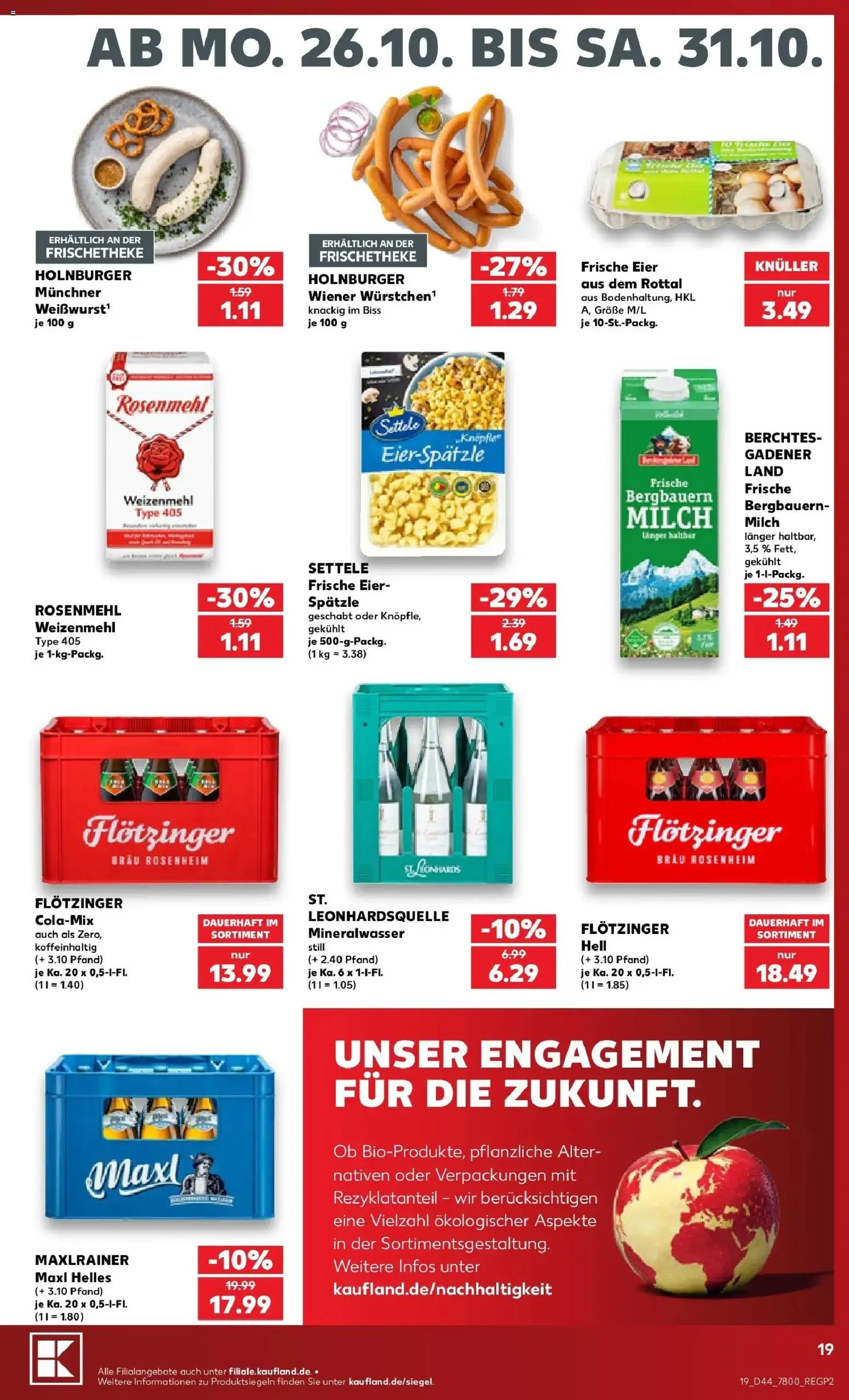 Prospekt Kaufland ab 26.10.2026 » Angebote Online zum Blättern | Seite: 23 | Produkte: Milch, Eier, Weizenmehl, Mineralwasser
