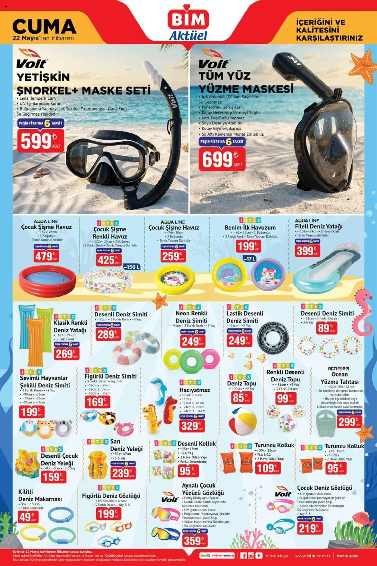 BİM - Katalog Cuma - 22.05.2026 tarihinden itibaren geçerlidir | Sayfa: 4 | Ürünler: Lastik, Maske, Kolluk, Su