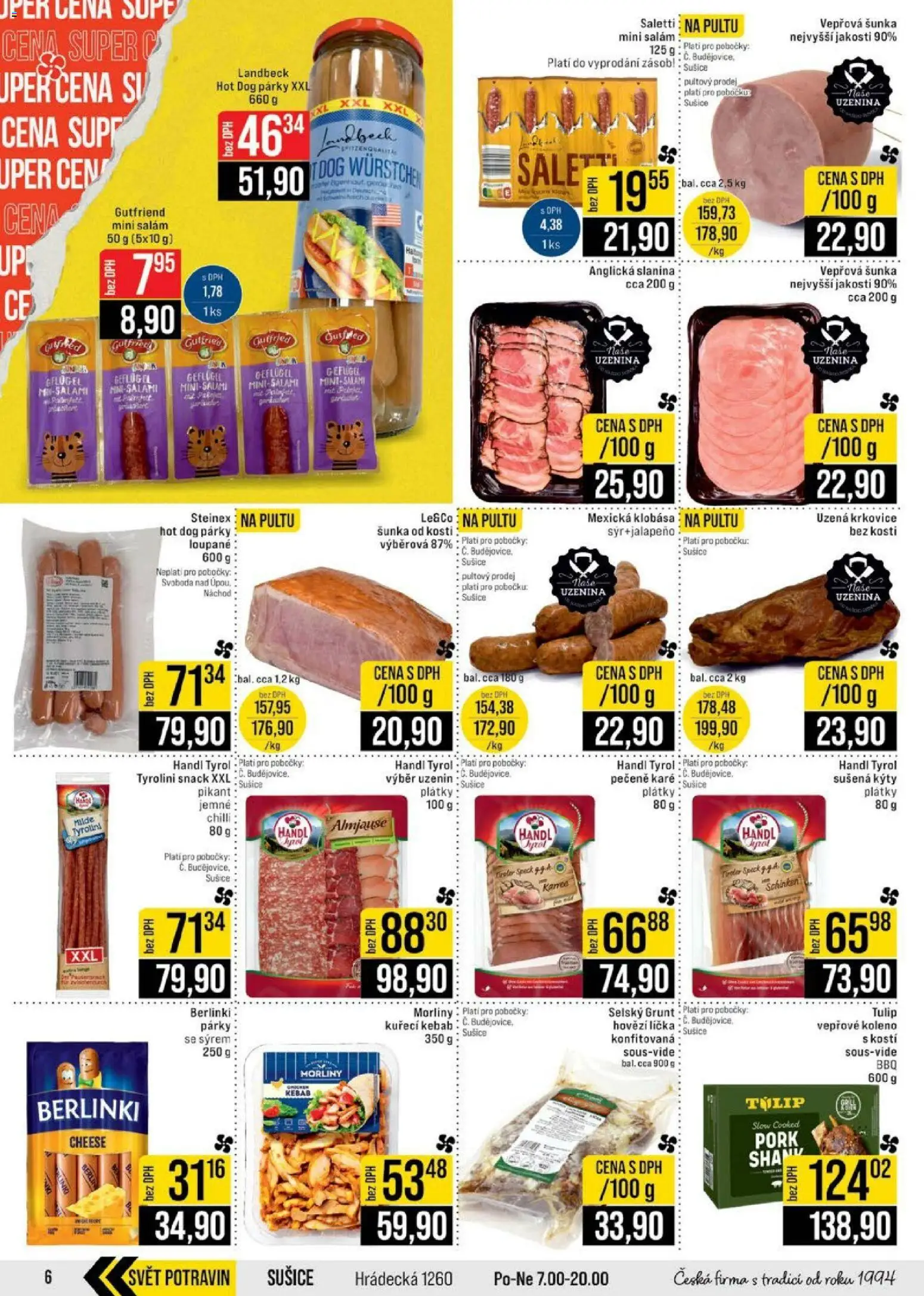 Jip leták - Cash & Carry od 20.05.2026 | Strana: 6 | Produkty: Hovězí líčka, Salám, Krkovice, Slanina