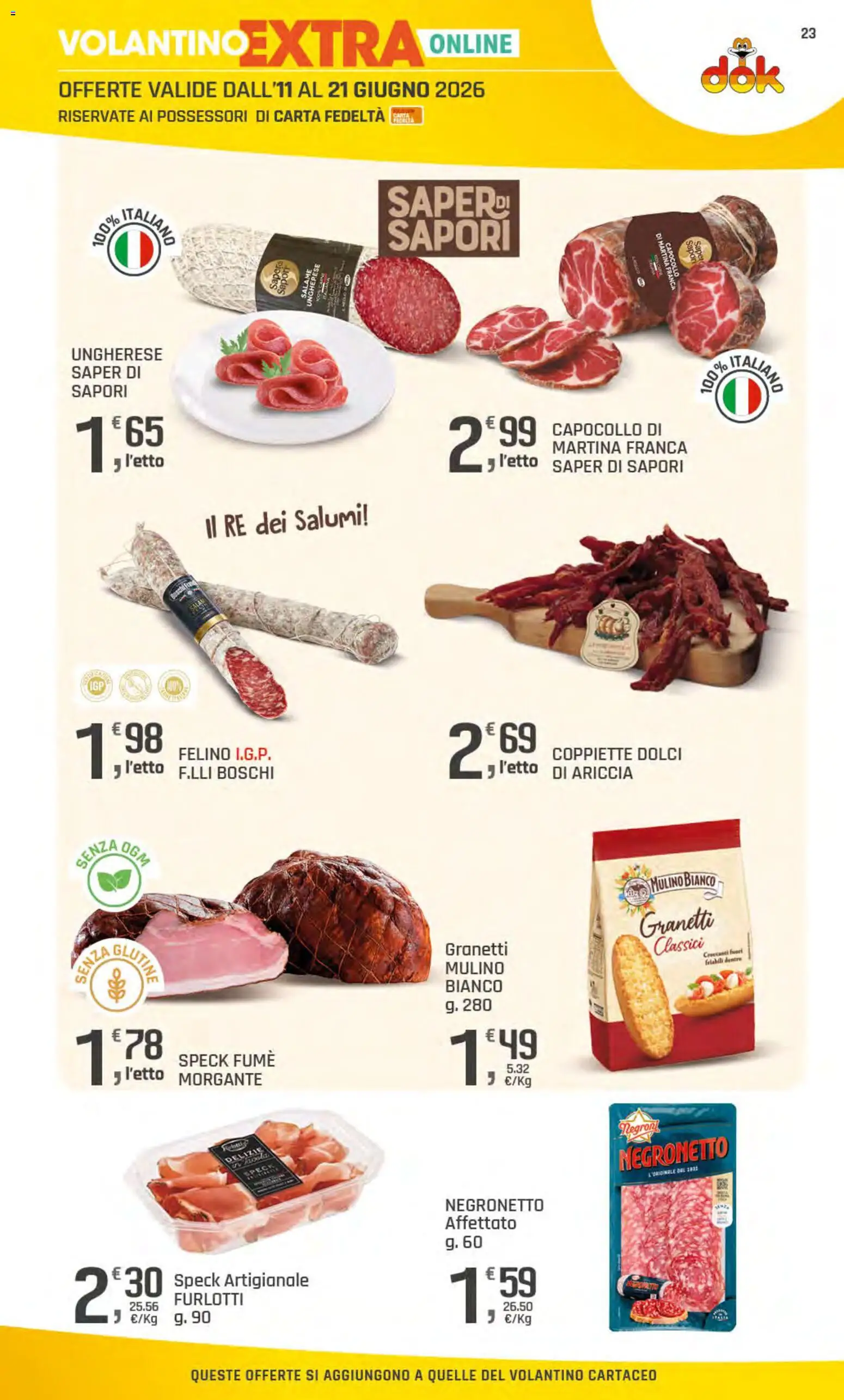 Volantino DOK del 11.06.2026 | Pagina: 24 | Prodotti: Speck, Salame