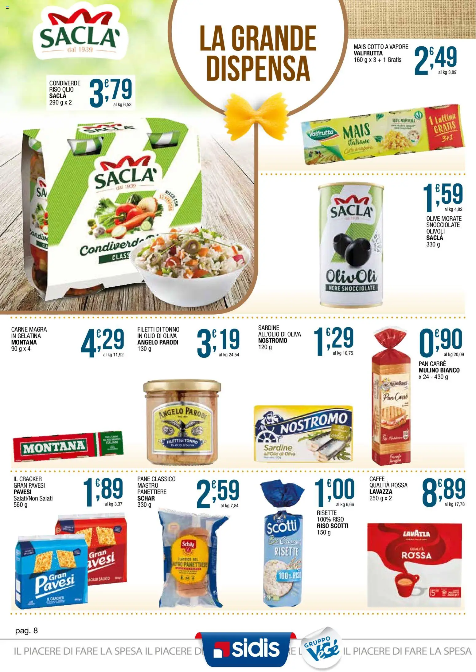 Volantino Sidis del 18.05.2026 | Pagina: 8 | Prodotti: Pane, Olio, Olive, Olio di Oliva