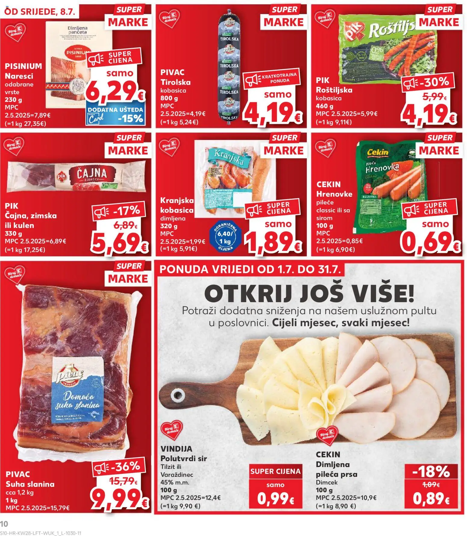 Kaufland katalog | vrijedi od 08.07.2026 | Stranica: 10 | Proizvodi: Vindija, Slanina, Juha, Kobasica