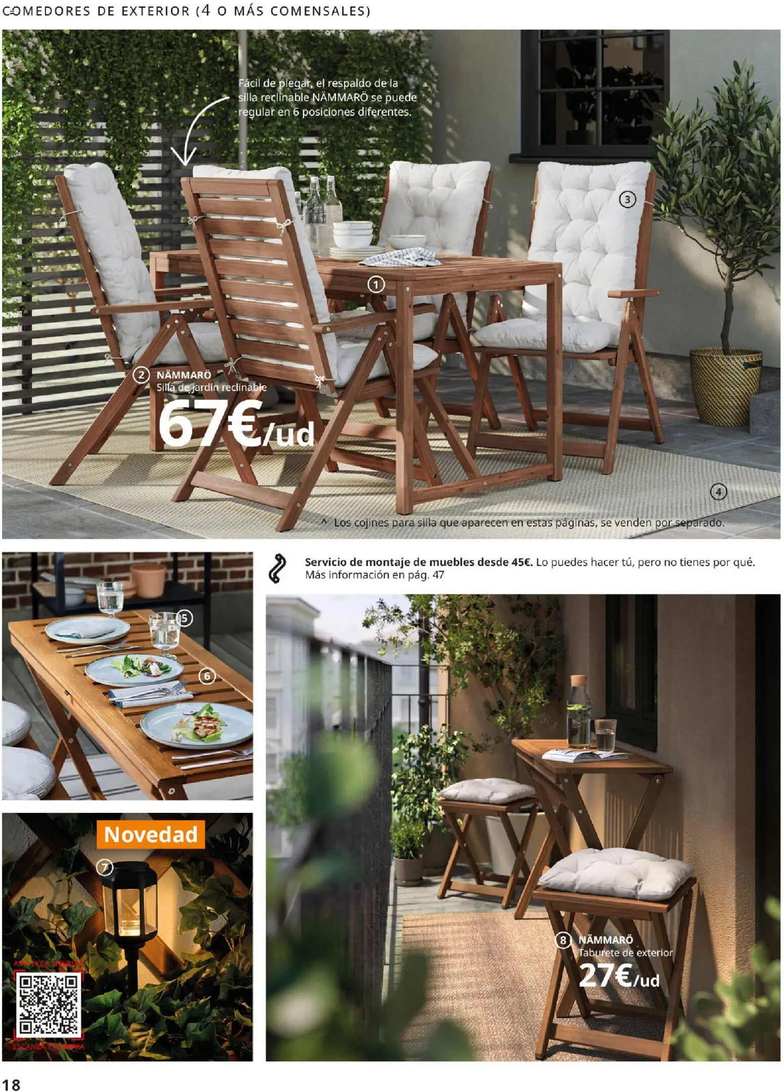 Catálogo IKEA Muebles de exterior │ válido desde el 17/12/2025 | Página: 18 | Productos: Taburete, Muebles, Silla