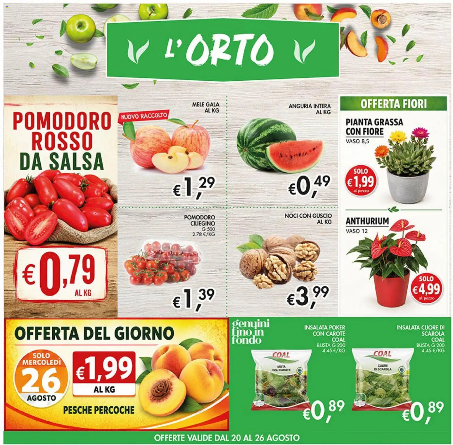 Volantino Coal del 13/08/2026 | Pagina: 3 | Prodotti: Mele, Salsa, Carote, Fiori