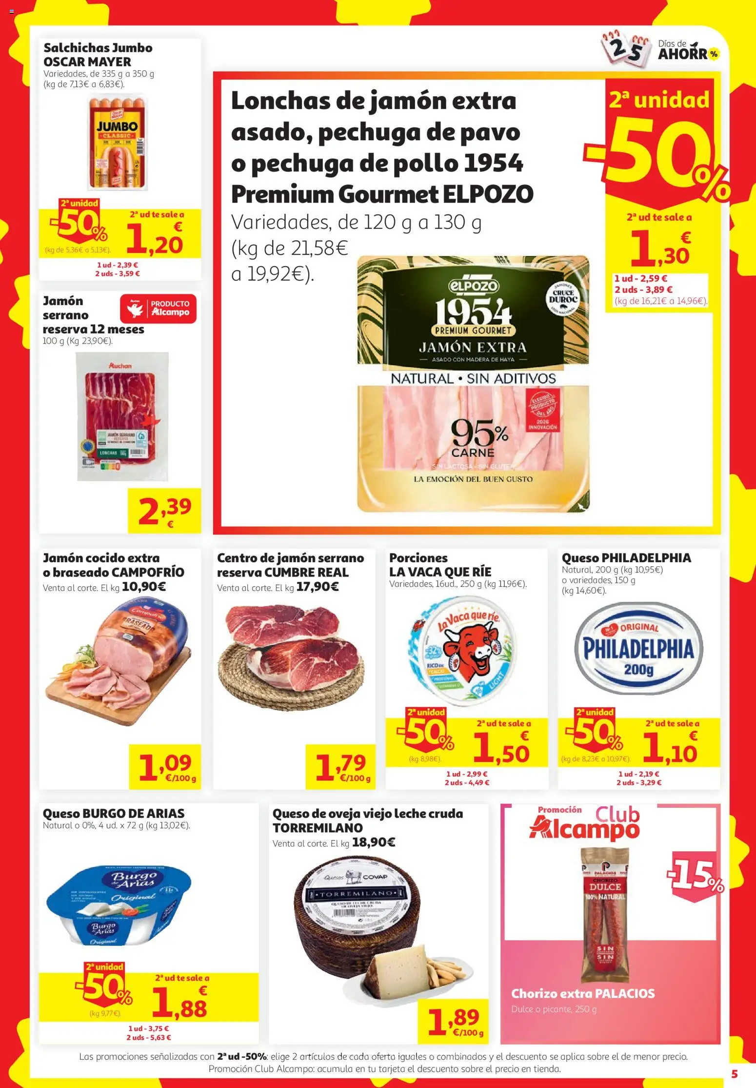 Alcampo Superstore │ válido desde el 24/09/2026 | Página: 5 | Productos: Leche, Jamón cocido, Pollo, Pavo