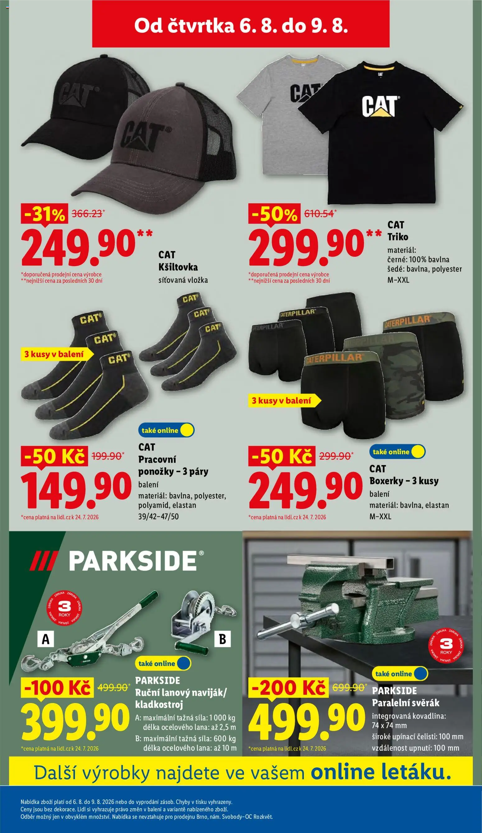Lidl leták od 06.08.2026 | Strana: 33 | Produkty: Ponožky, Parkside, Boxerky