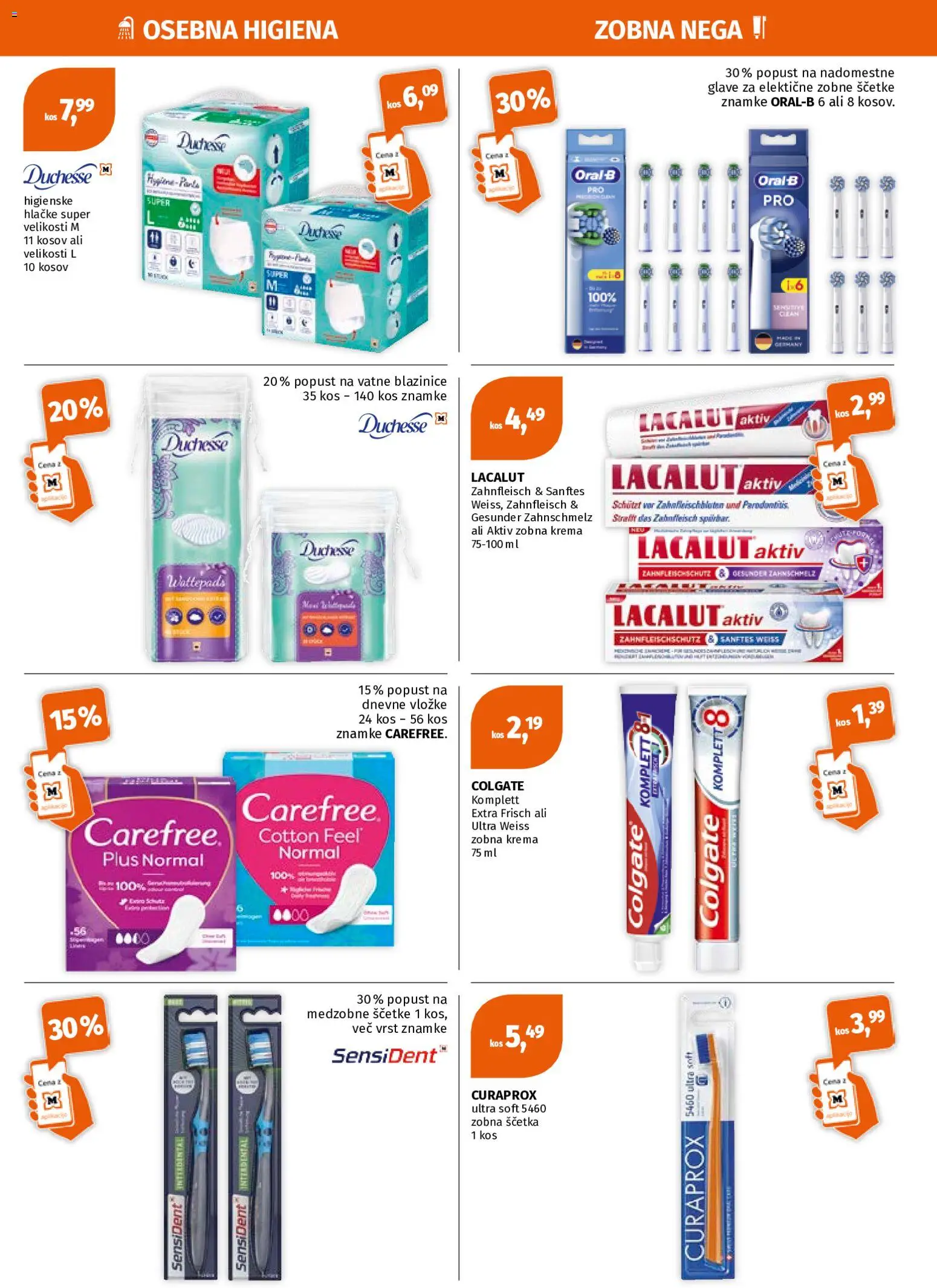 Novi Müller katalog ponudbe – veljaven od 18.05.2026 | Stran: 5 | Izdelki: Vatne blazinice, Kos, Krema, Zobna scetka