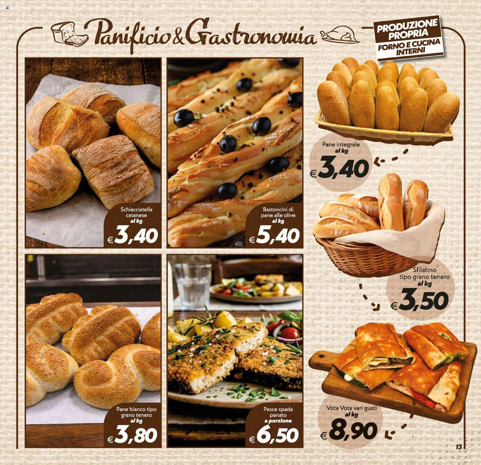 Volantino SuperConveniente del 31/07/2026 | Pagina: 13 | Prodotti: Pane, Olive, Forno, Pesce spada