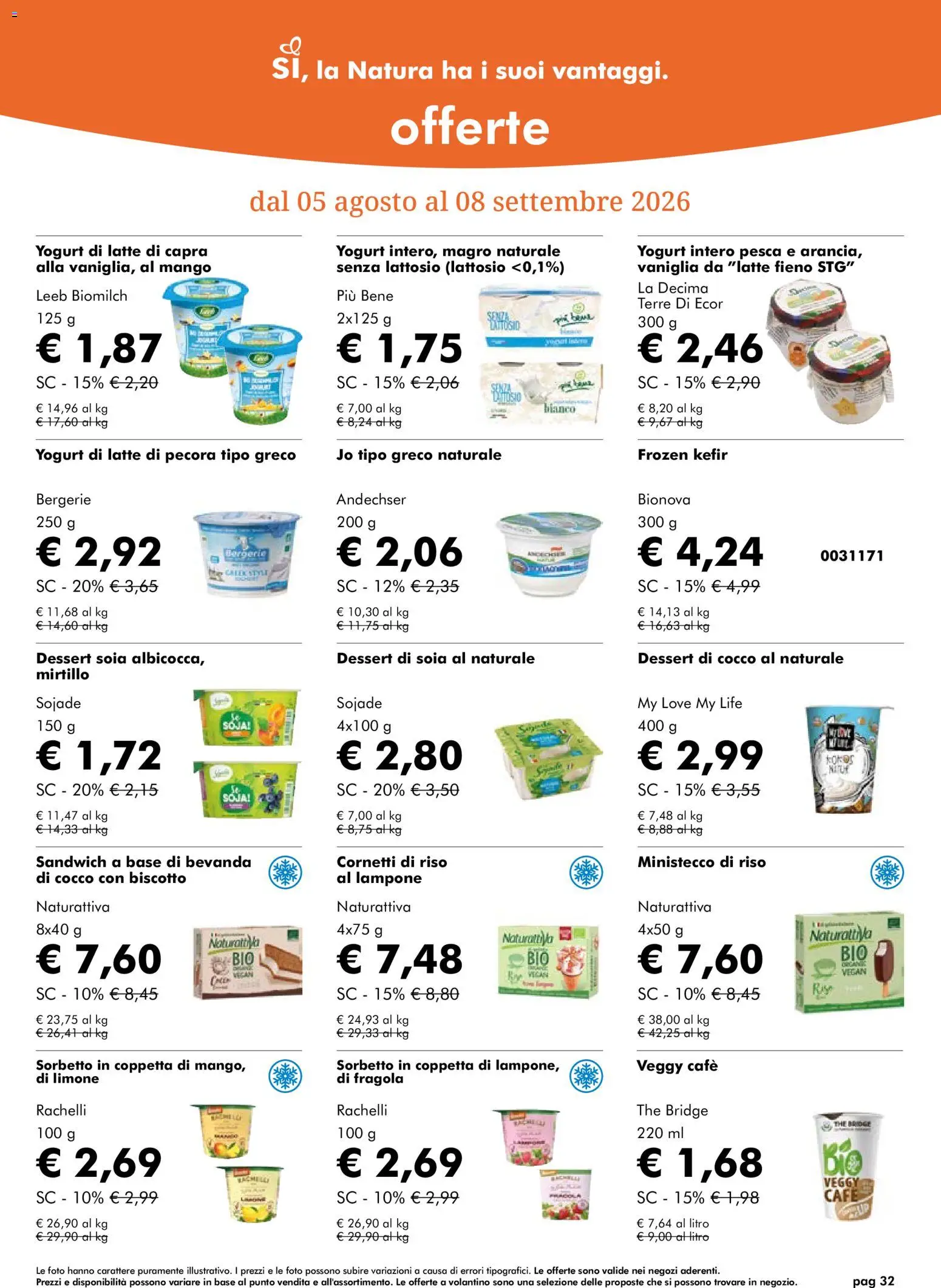 Volantino Natura Sì del 05/08/2026 | Pagina: 32