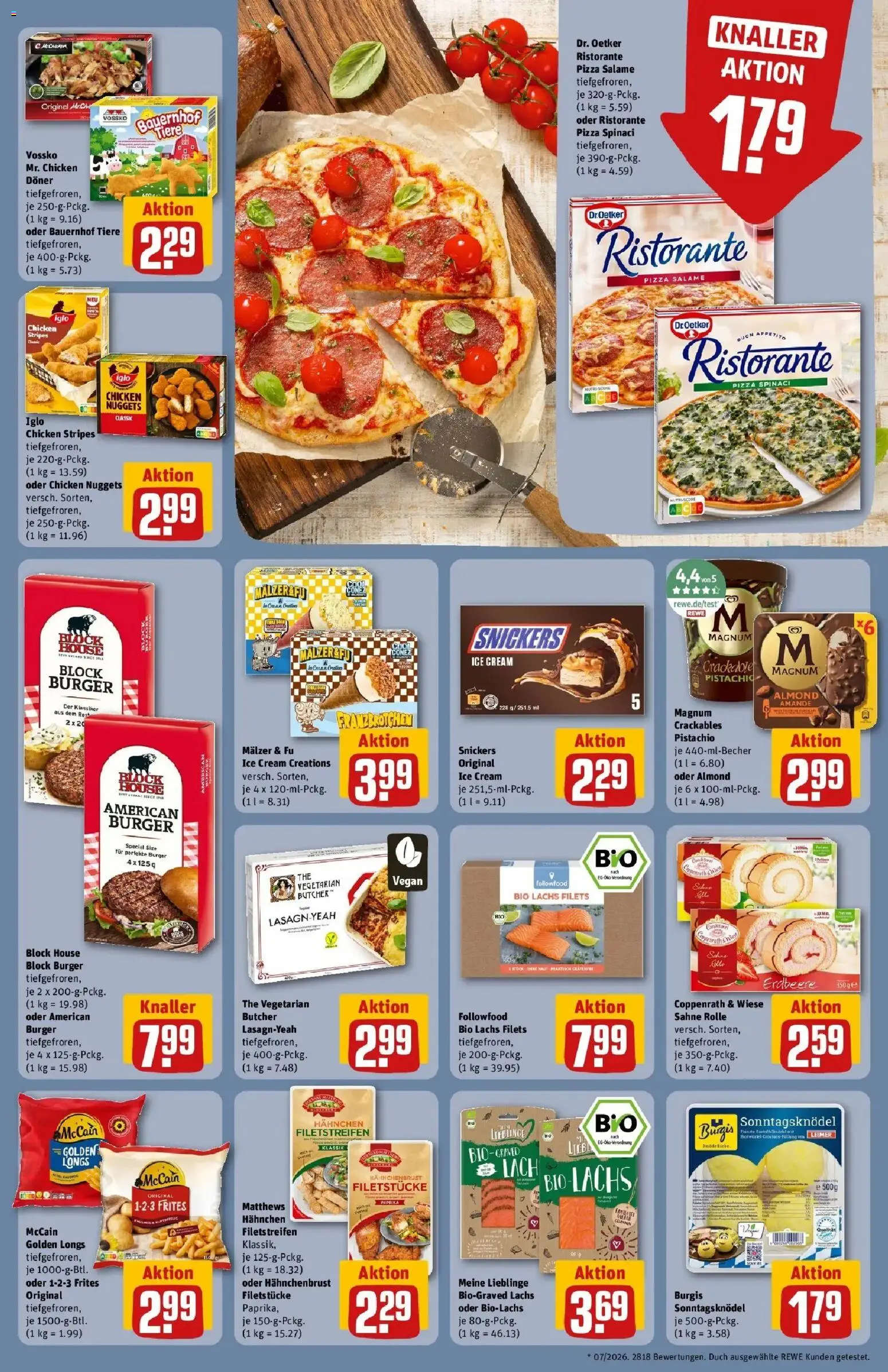 REWE Prospekt ab 21.09.2026 zum Blättern » Angebote | Seite: 21 | Produkte: Burger, McCain, Lachs, Hahnchenbrust