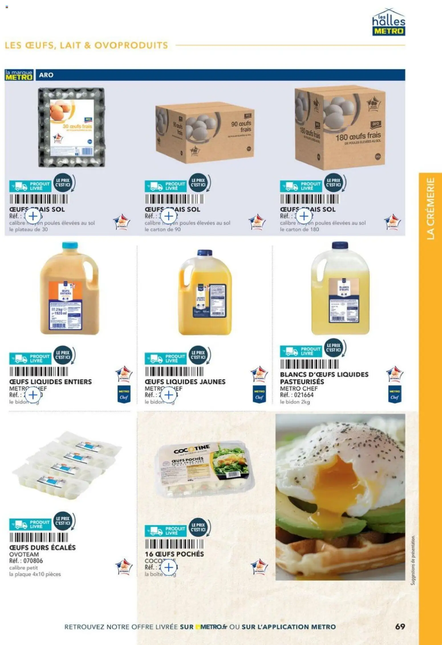 {H1} | Page: 69 | Produits: Plateau, Lait, Œufs, Livre