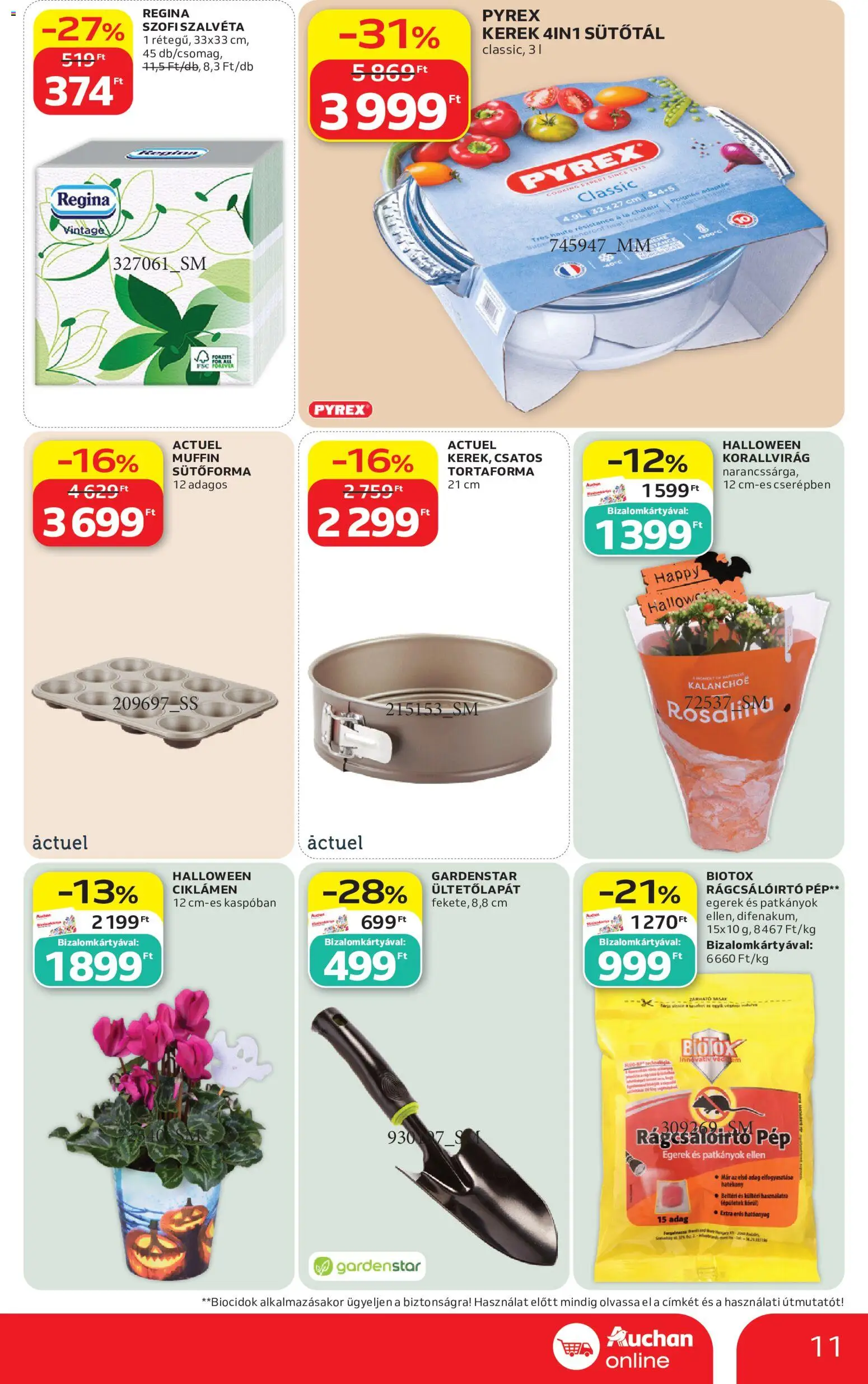 Auchan akciós ujság - amely érvényes a következő dátumtól: 2026.09.10. | Oldal: 11 | Termékek: Sütőforma, Szalvéta, Tortaforma, Muffin