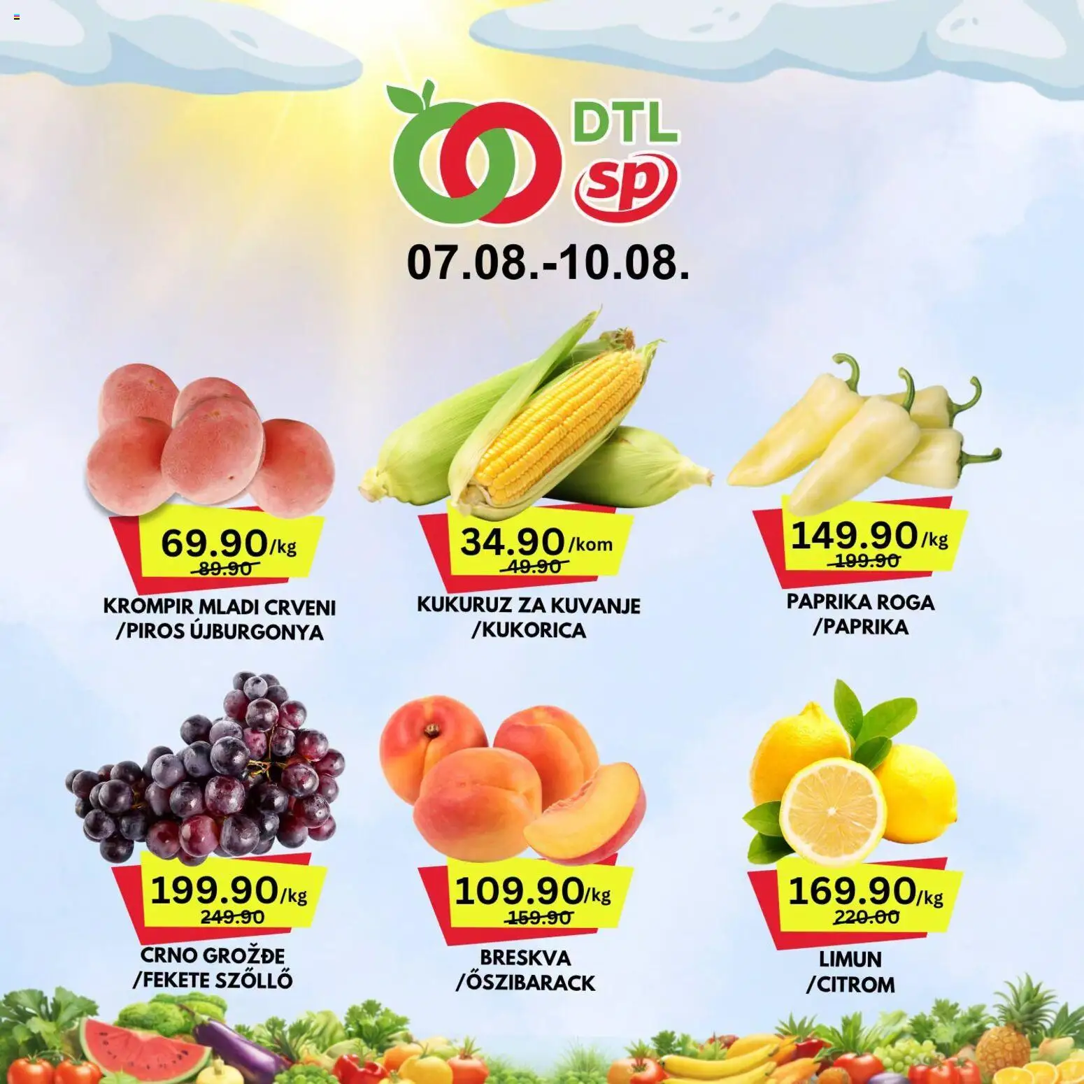 Senta Promet katalog - važi od 07.08.2026 | Strana: 1 | Proizvode: Krompir, Paprika, Kukuruz, Breskva