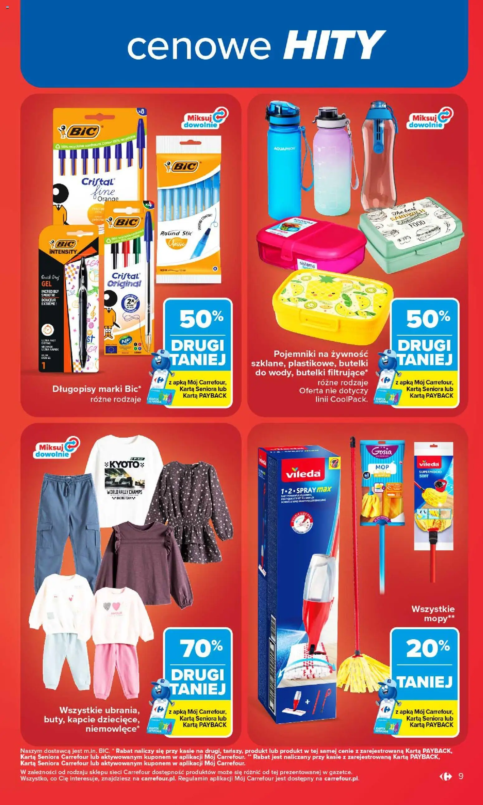 Carrefour gazetka od 24.08.2026 | Strona: 11 | Produkty: Kapcie, Vileda, Pojemniki na żywność, Długopisy