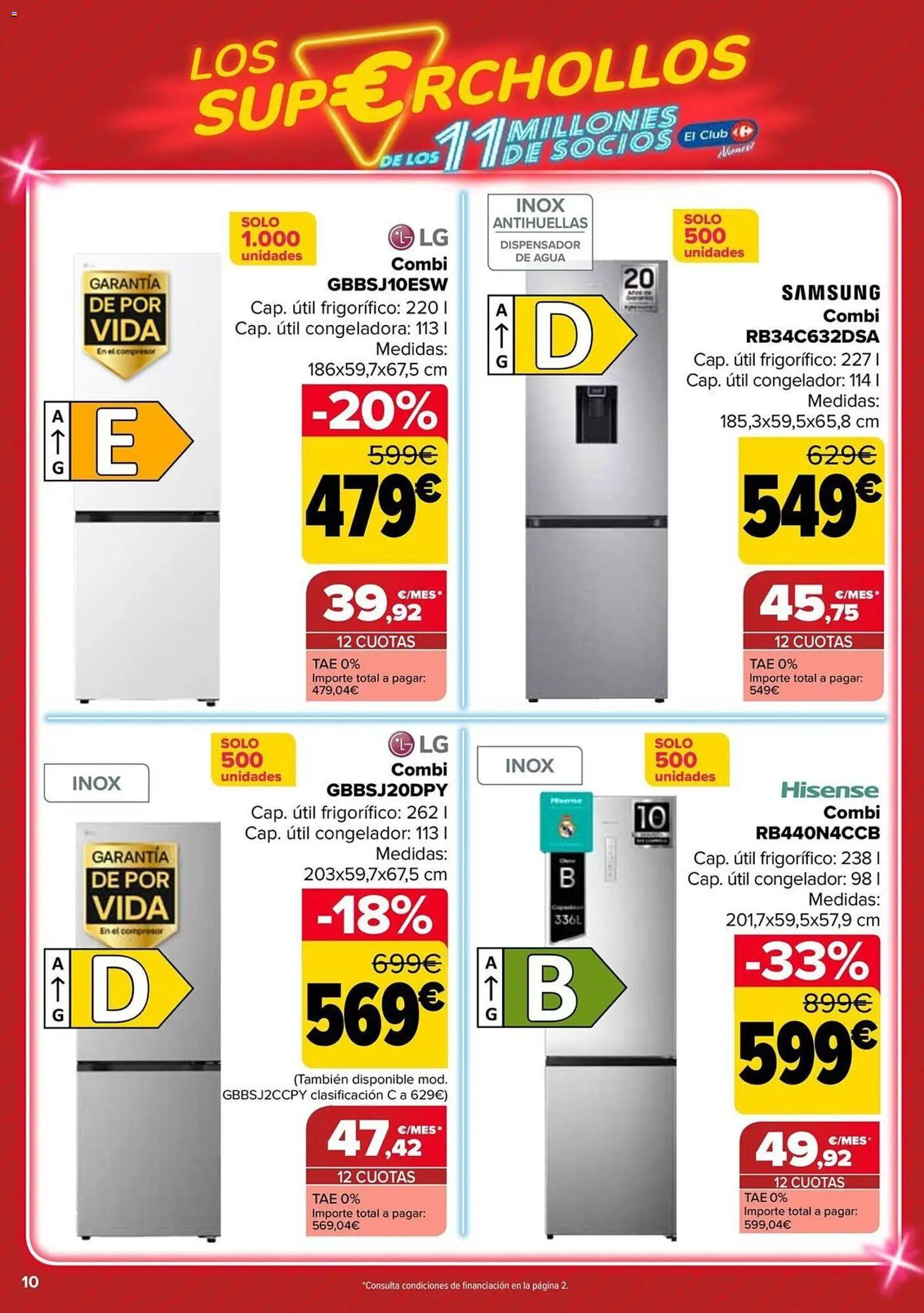 Carrefour Los Super Chollos │ válido desde el 12.05.2026 | Página: 10 | Productos: Dispensador, Congelador, Combi
