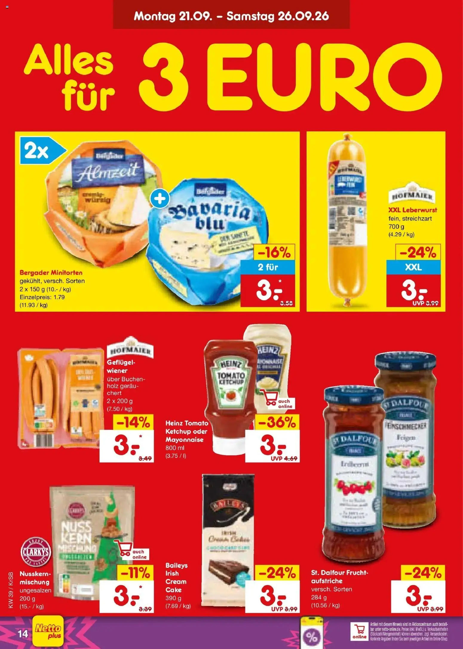 Netto Marken-Discount Prospekt Baesweiler – gültig ab 21.09.2026 | Seite: 22 | Produkte: Mayonnaise, Baileys, Ketchup