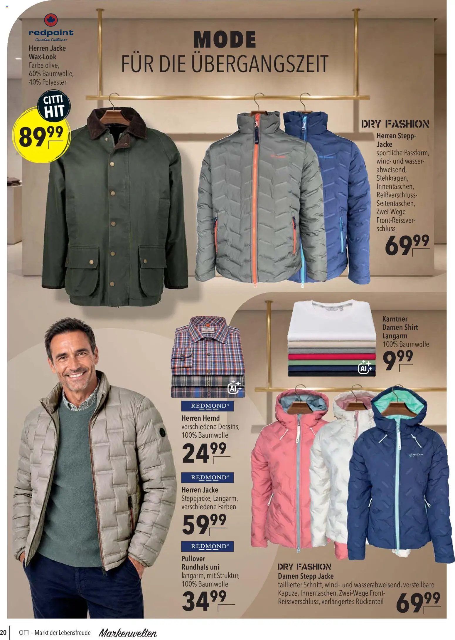 CITTI Markt Marken Welten – gültig ab 30.09.2026 | Seite: 20 | Produkte: Shirt, Hemd, Pullover, Jacke