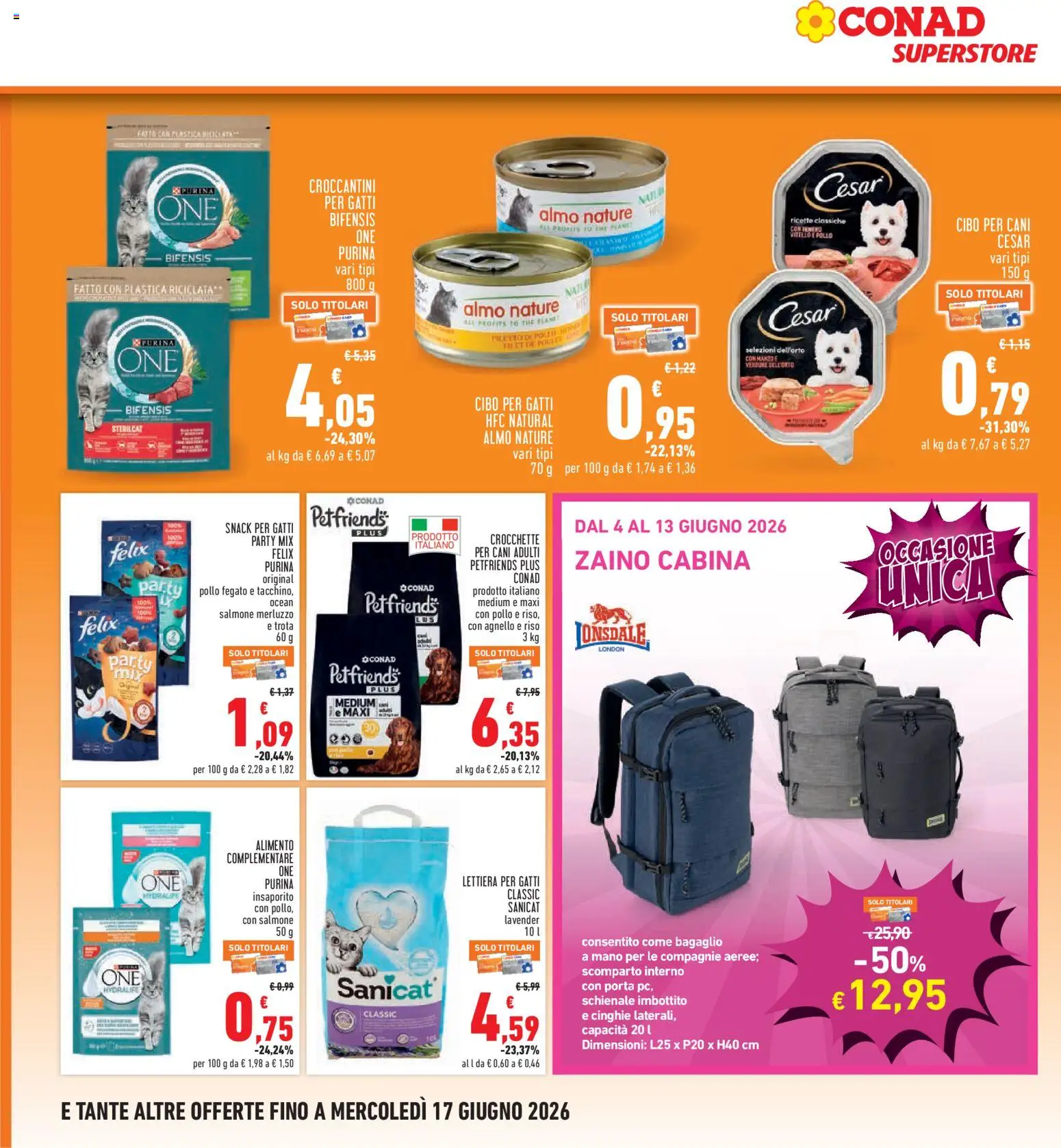 Volantino Conad del 04.06.2026 | Pagina: 28 | Prodotti: Pollo, Salmone, Trota, Crocchette