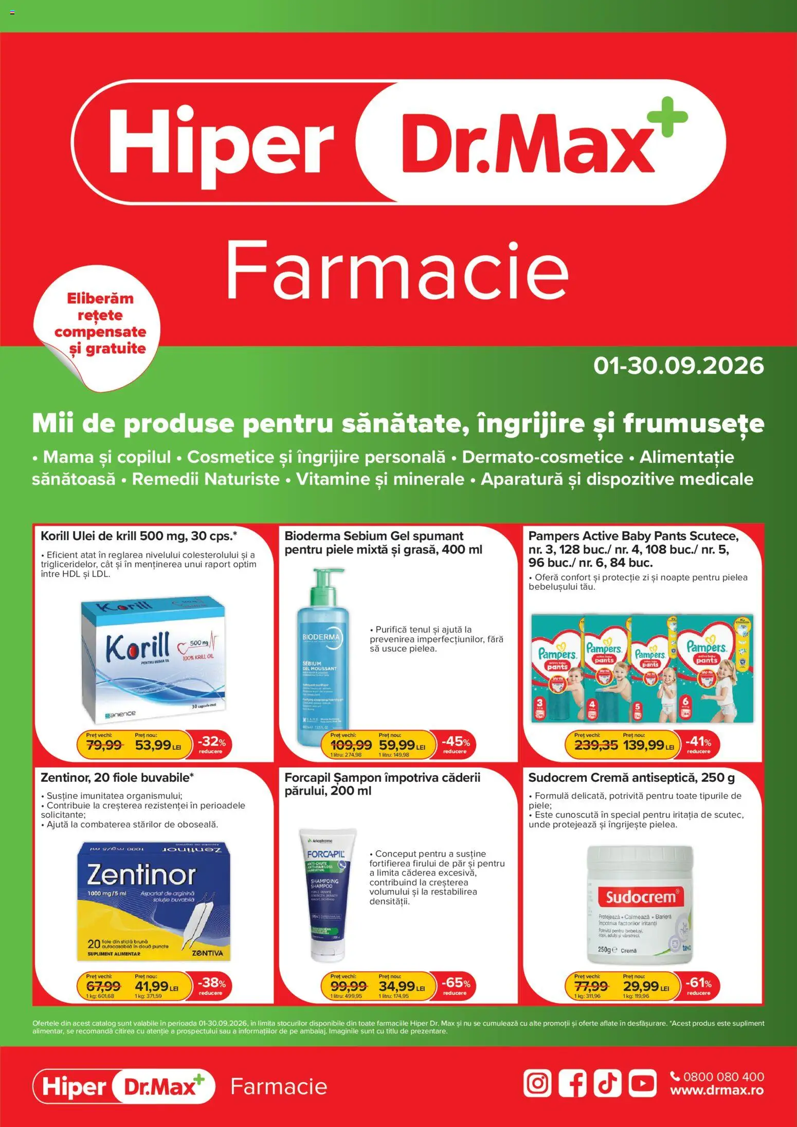 Noul catalog Dr.Max – valabil de la 01.09.2026 | Pagină: 1 | Produse: Baby, Pampers, Active, Cremă