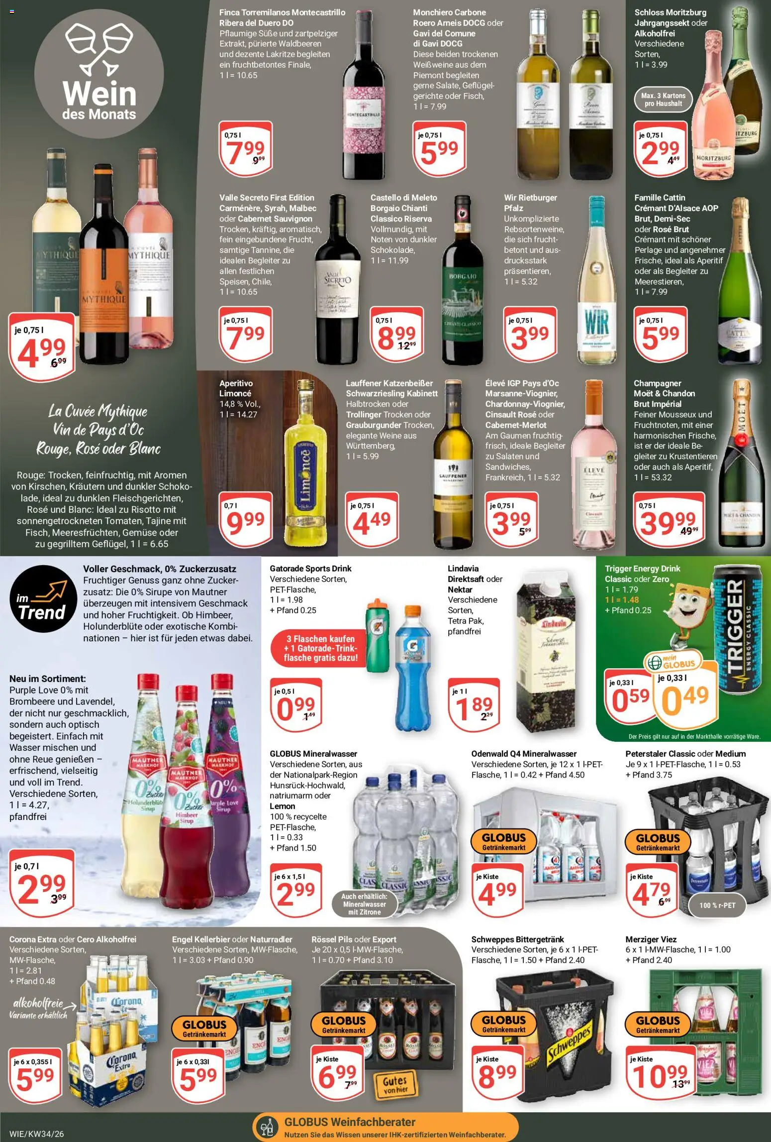 Globus Prospekt Waghäusel-Wiesental – gültig ab 17.08.2026 | Seite: 17 | Produkte: Energy, Schweppes, Wasser, Gemüse