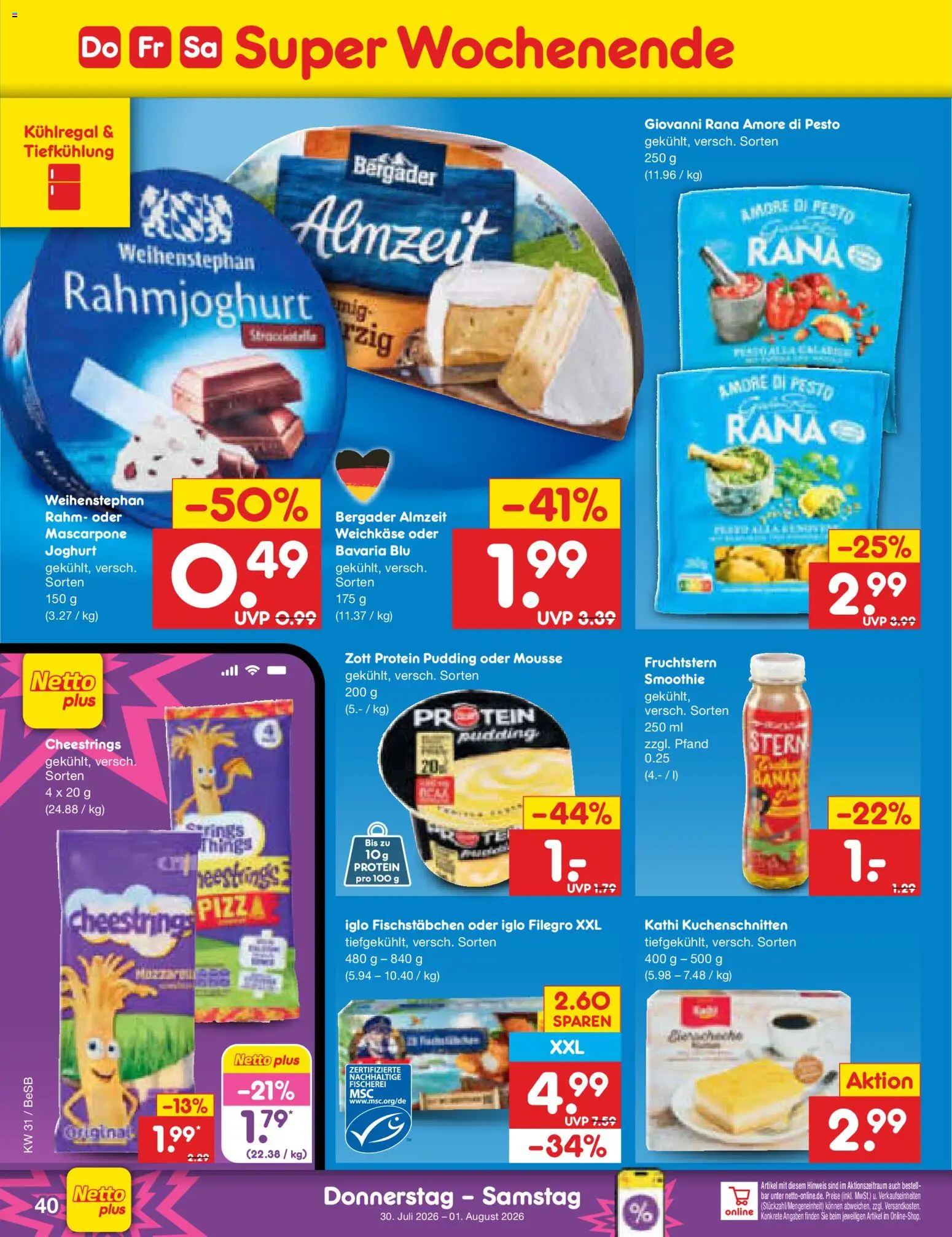 Netto Marken-Discount Prospekt – gültig ab 27.07.2026 | Seite: 59 | Produkte: Mascarpone, Joghurt, Pudding, Fischstabchen