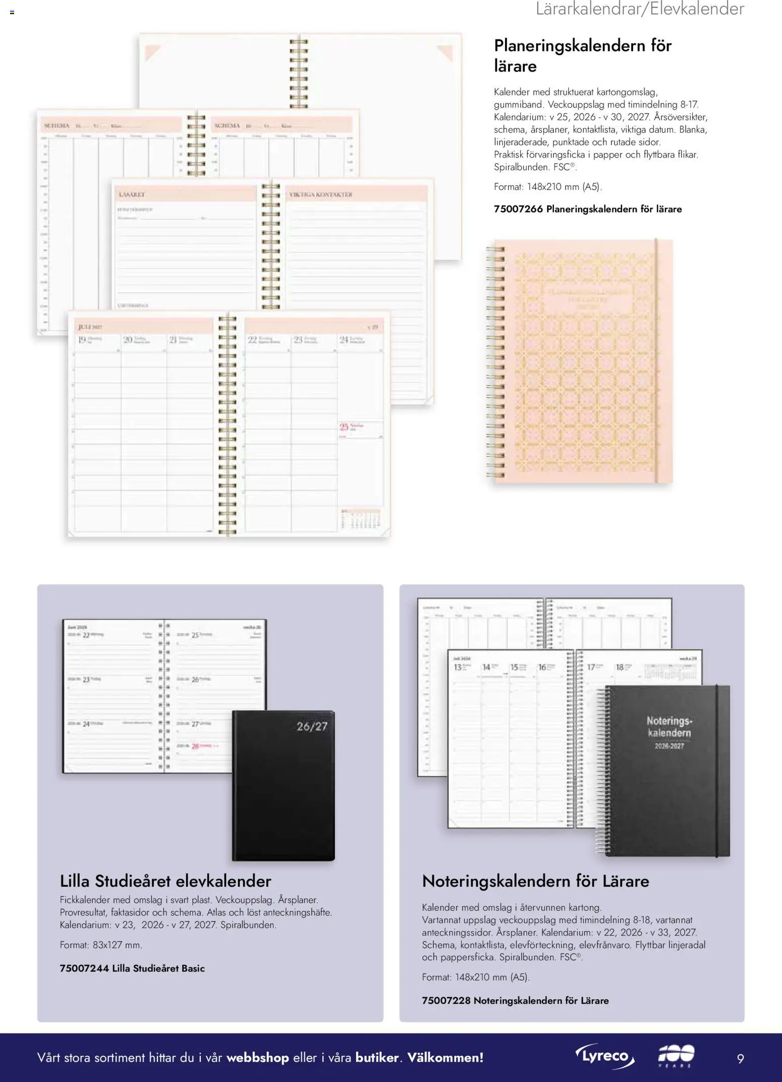 Lyreco reklamblad aktuell från 01.08.2026 | Sida: 9 | Produkter: Papper, Kartong, Kalender