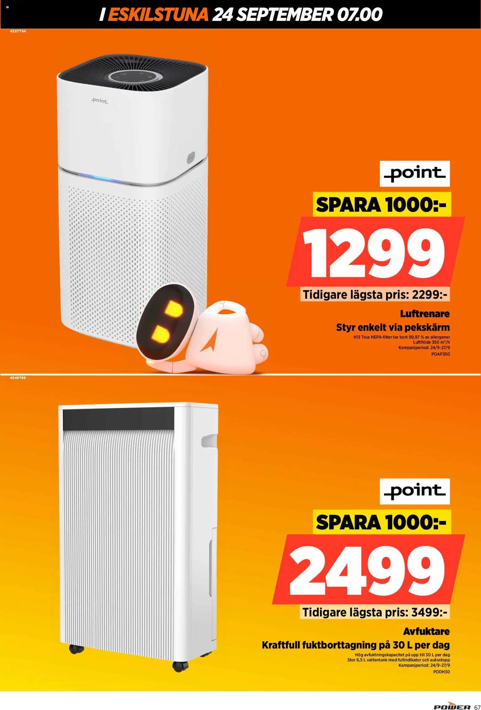 Power reklamblad aktuell från 24/09/2026 | Sida: 67 | Produkter: Luftrenare