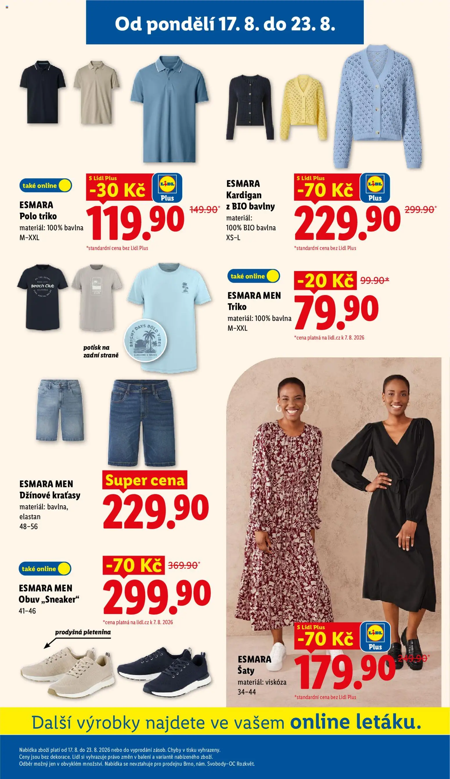 Lidl leták od 17.08.2026 | Strana: 35 | Produkty: Šaty, Kraťasy, Obuv
