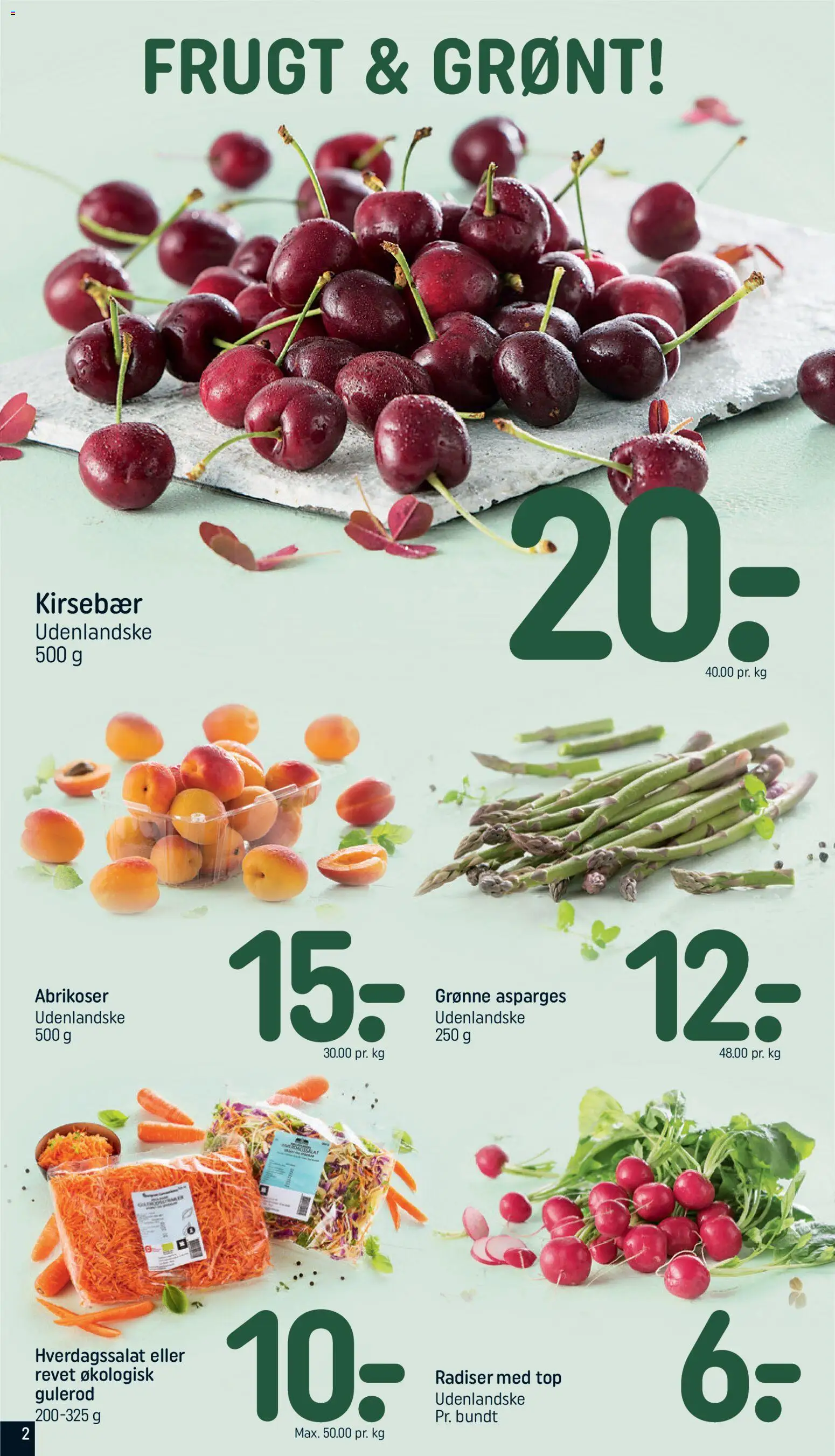 Rema 1000 tilbudsavis – gyldig fra 31.05.2026 | Side: 2 | Produkter: Radiser, Gulerod, Abrikoser, Asparges