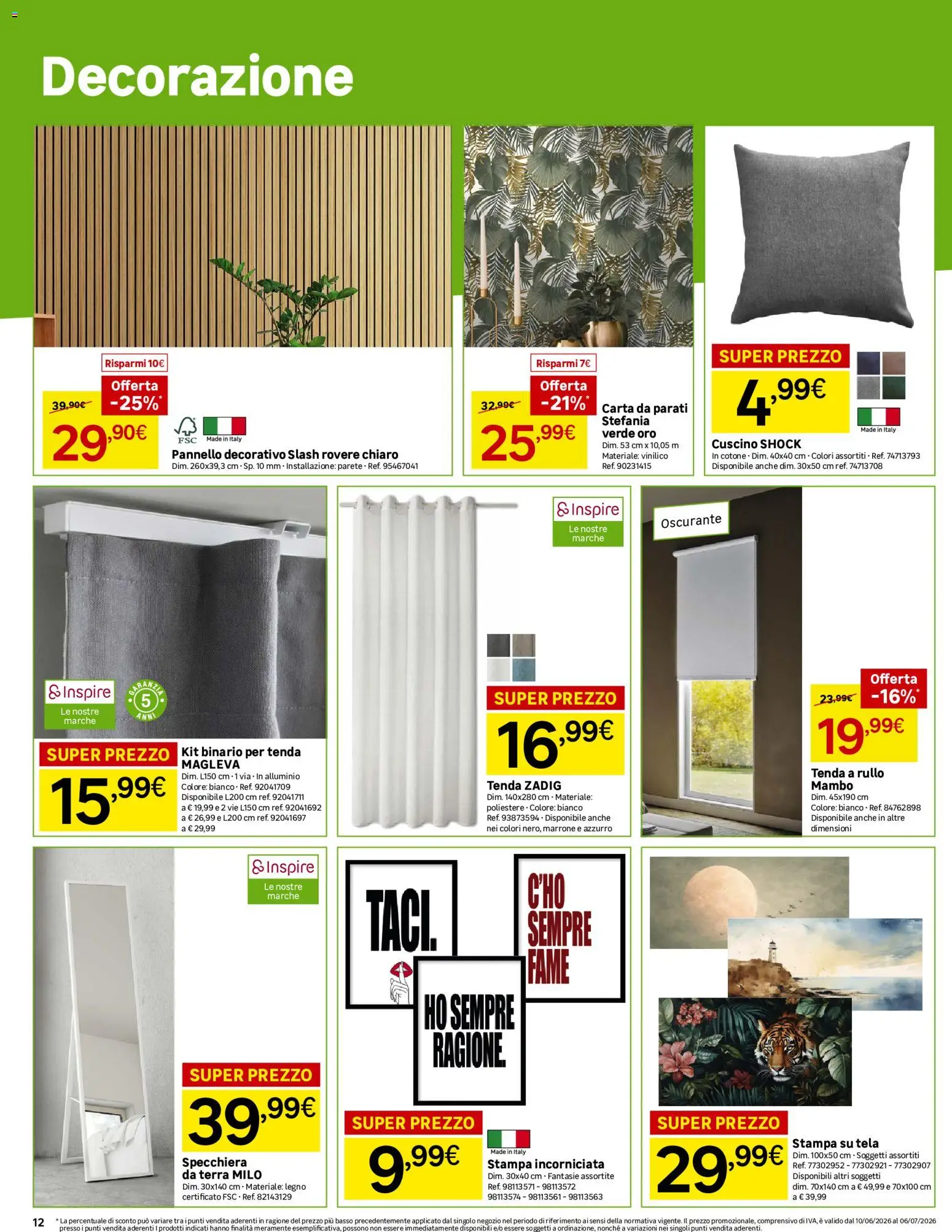 Volantino Leroy Merlin del 10.06.2026 | Pagina: 12 | Prodotti: Tenda, Alluminio, Cuscino, Terra