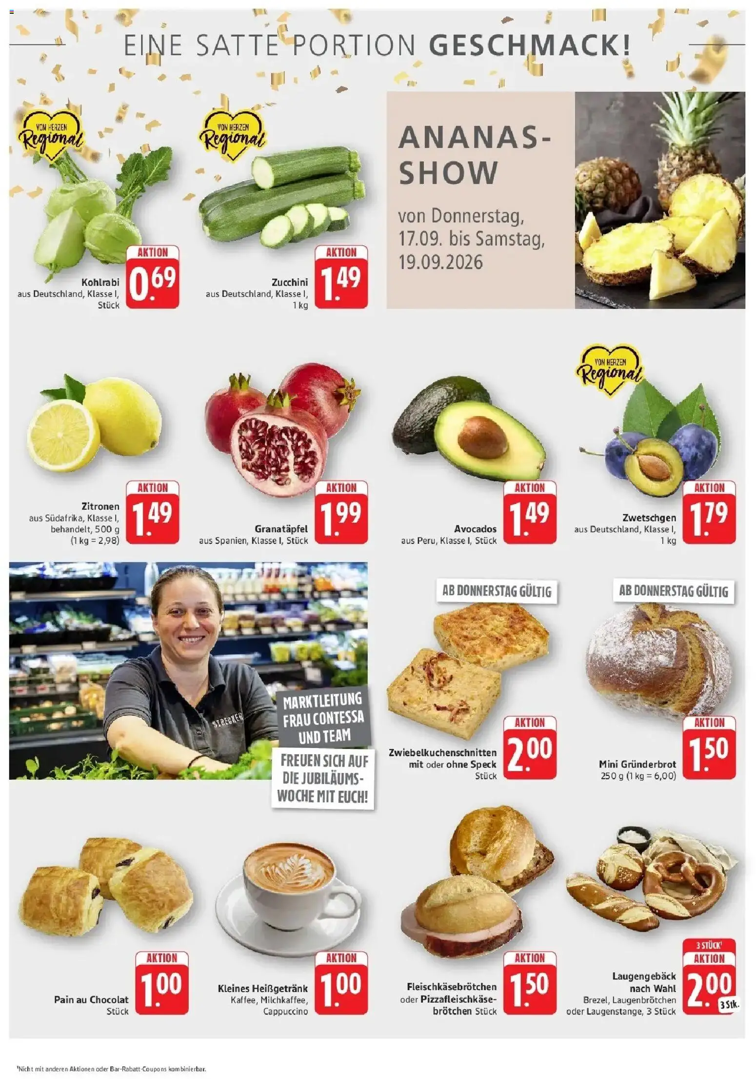 Edeka Prospekt Donaueschingen (ab 14.09.2026) » Angebote Online | Seite: 2 | Produkte: Granatapfel, Kohlrabi, Zwetschgen, Zucchini