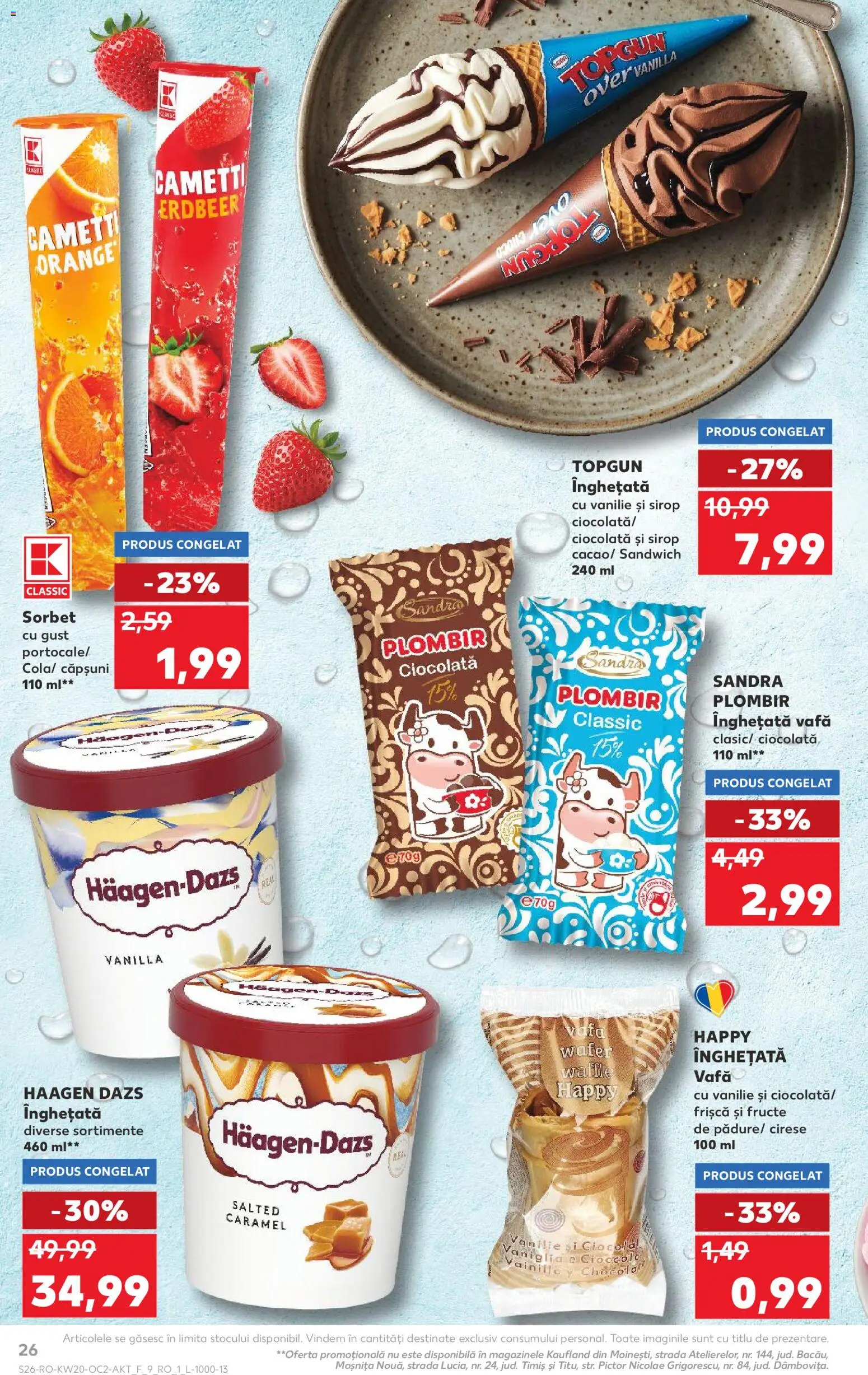 Kaufland RO akciós ujság - amely érvényes a következő dátumtól: 13.05.2026 | Oldal: 26 | Termékek: Haagen dazs