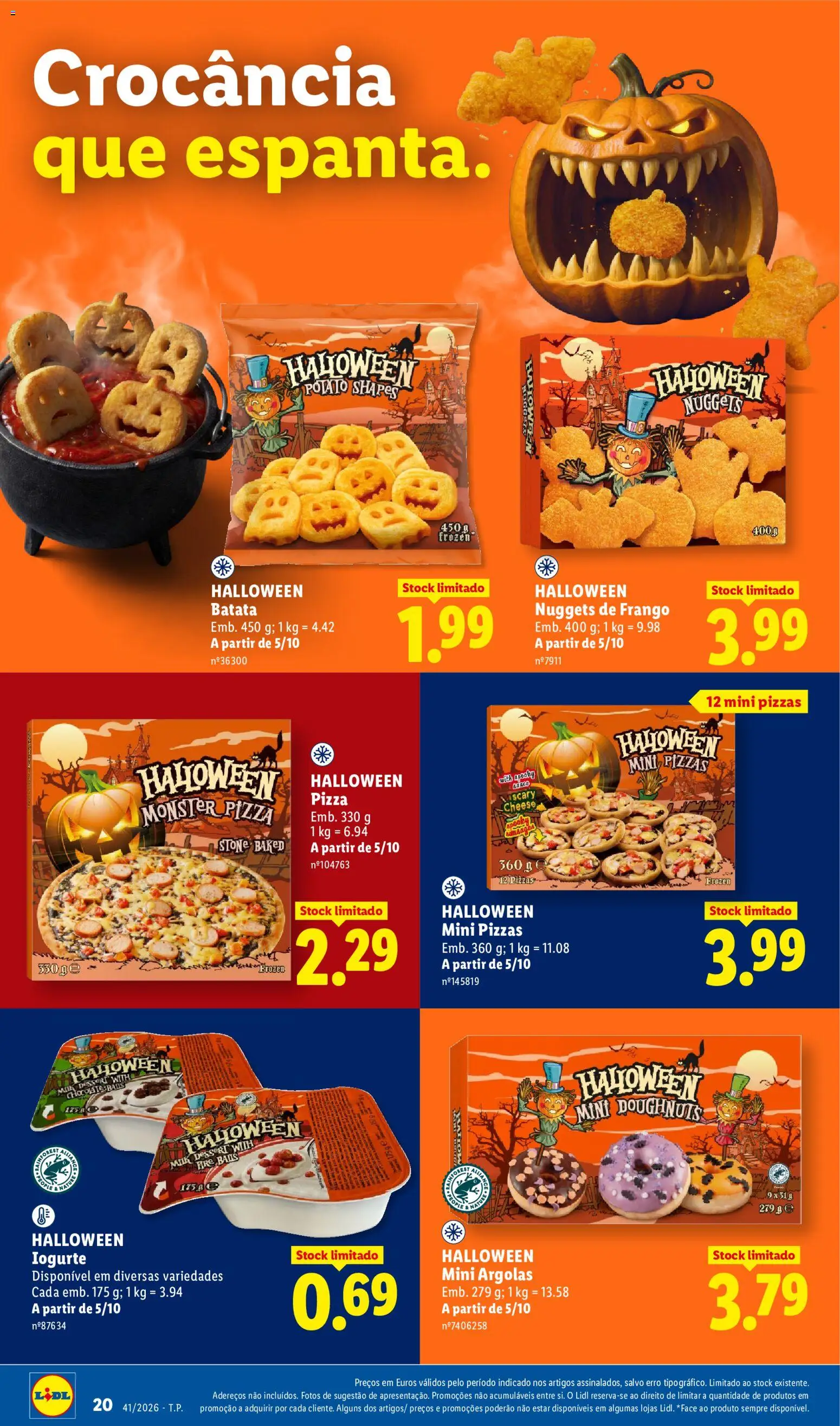 Lidl Folheto Especial Halloween │ válido de 05/10/2026 | Página: 20 | Produtos: Nuggets de frango, Frango, Pizza, Nuggets