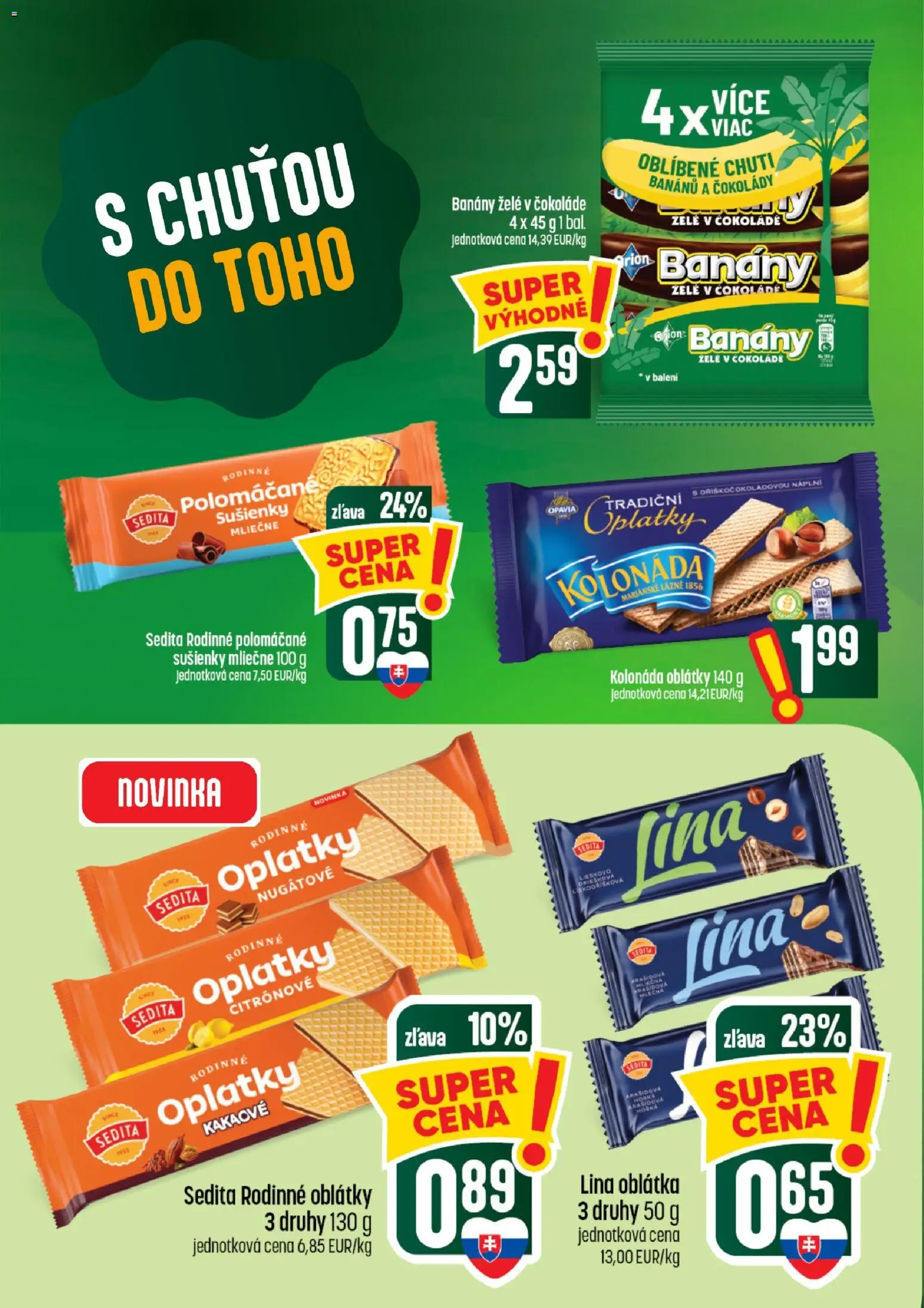 Nové COOP Jednota akcie – leták je platný od 13.08.2026 | Strana: 42 | Produkty: Banány, Sušienky, Oblátky