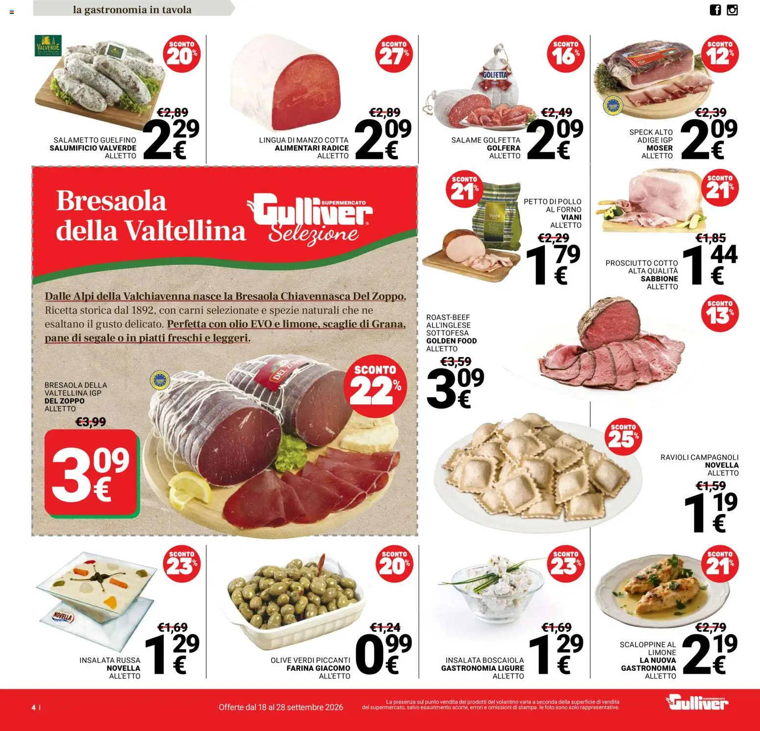 Volantino Gulliver del 18/09/2026 | Pagina: 4 | Prodotti: Manzo, Spezie, Farina, Ravioli
