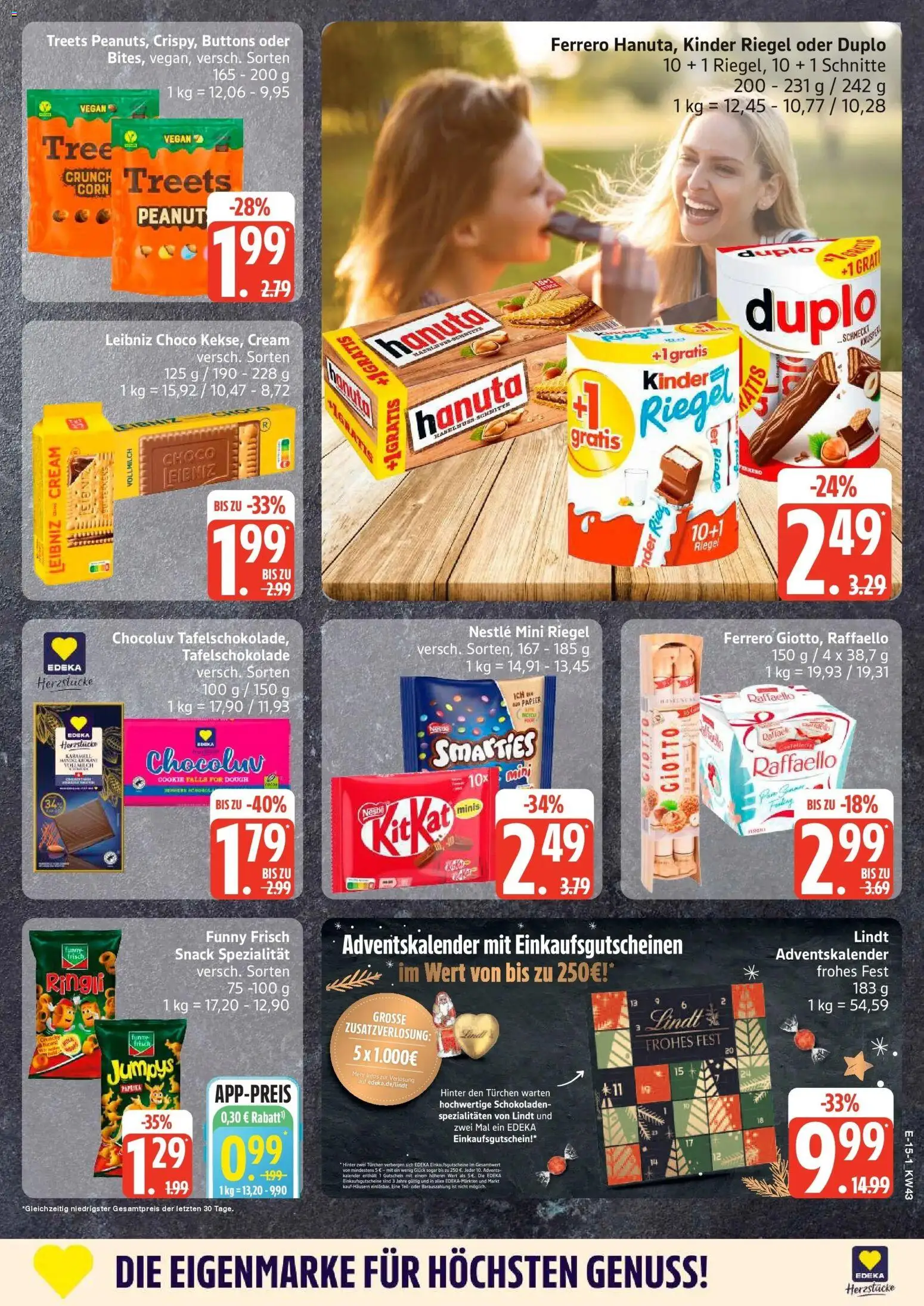 Edeka Prospekt Seevetal (ab 19.10.2026) » Angebote Online | Seite: 19 | Produkte: Spezialitäten, Smarties, Funny frisch, Kinder riegel