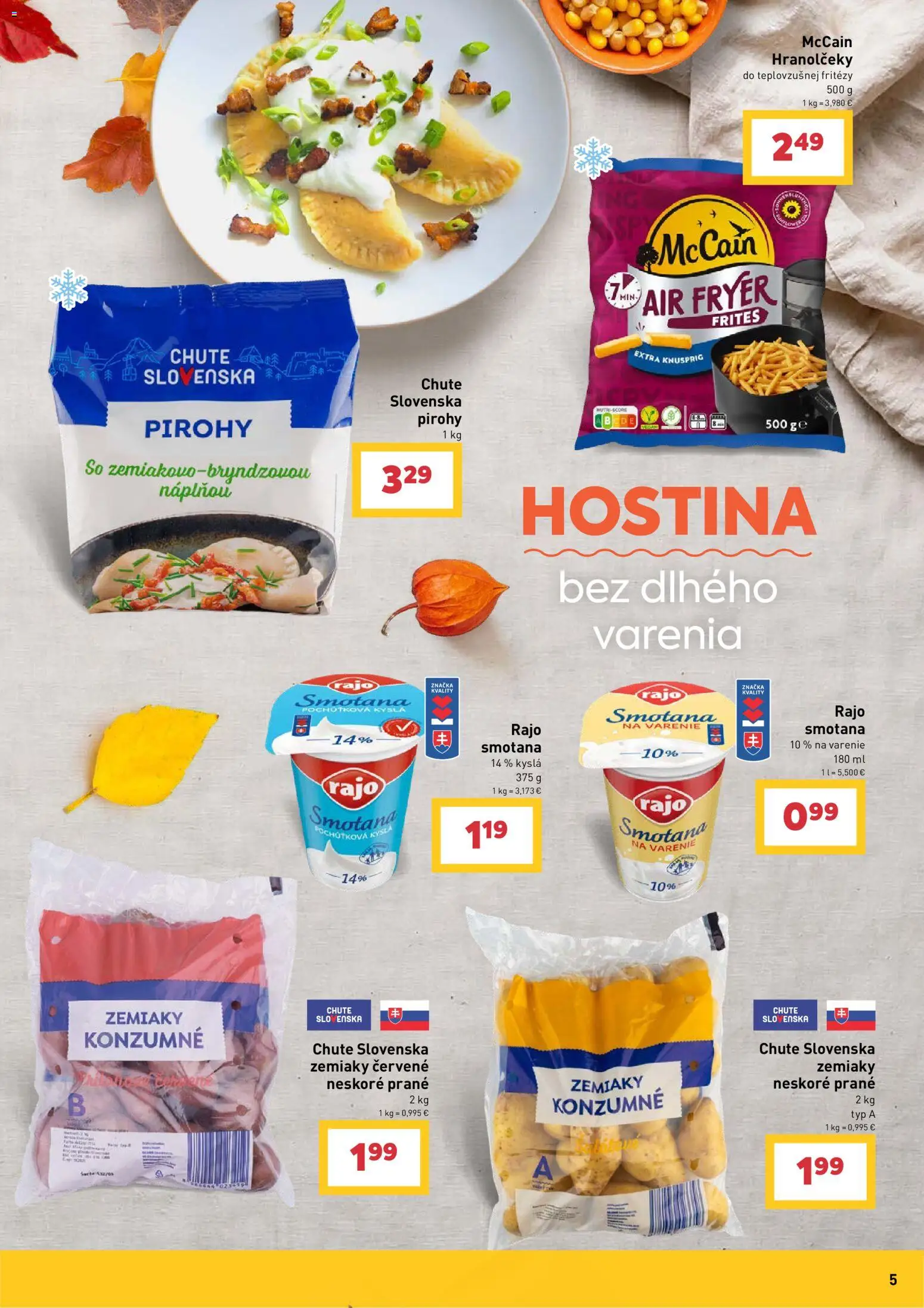 Nové Billa akcie – leták je platný od 09.09.2026 | Strana: 5 | Produkty: Pirohy, Smotana, Kyslá smotana, Smotana na varenie